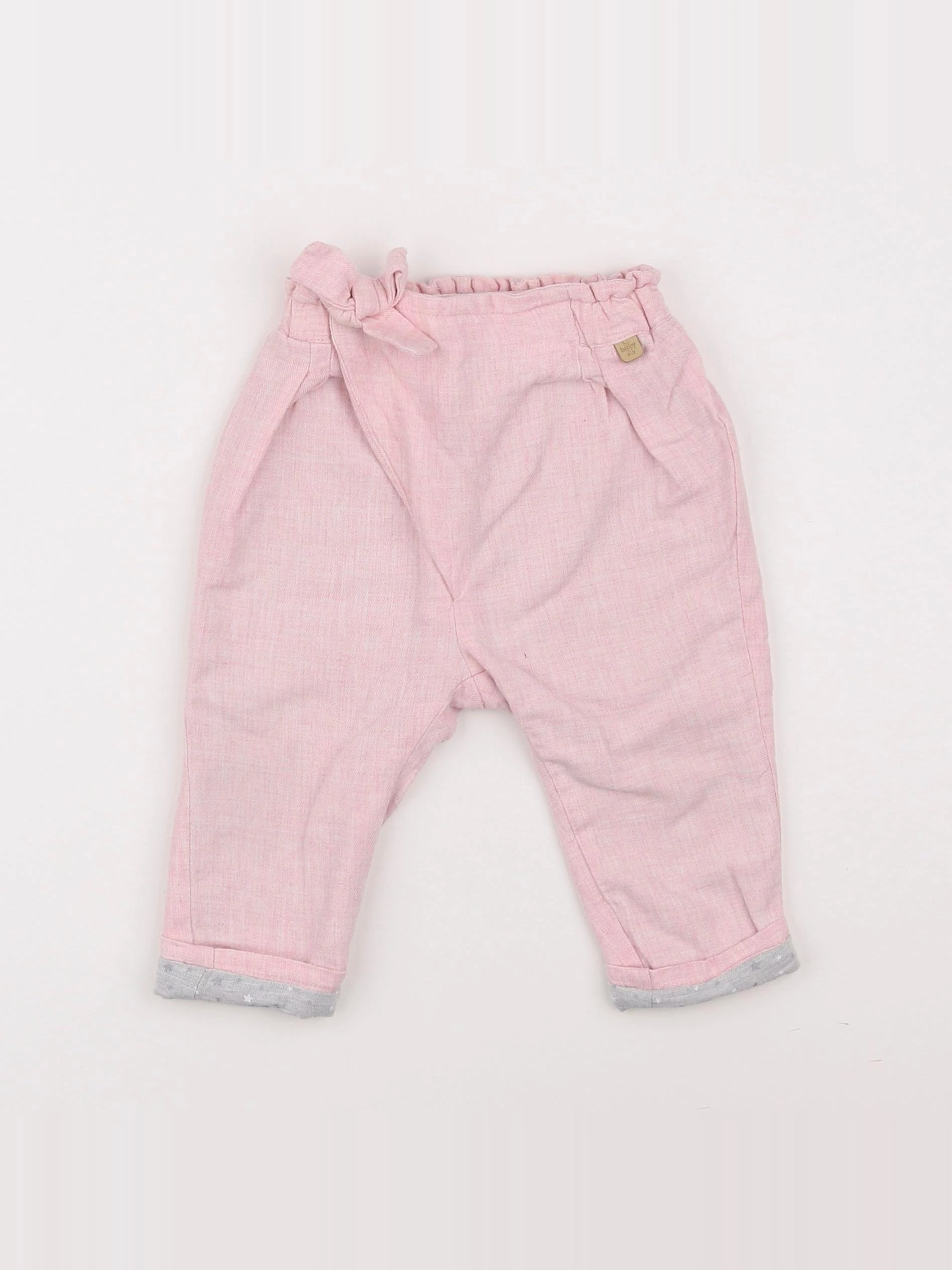 Zara - pantalon doublé rose - 6/9 mois