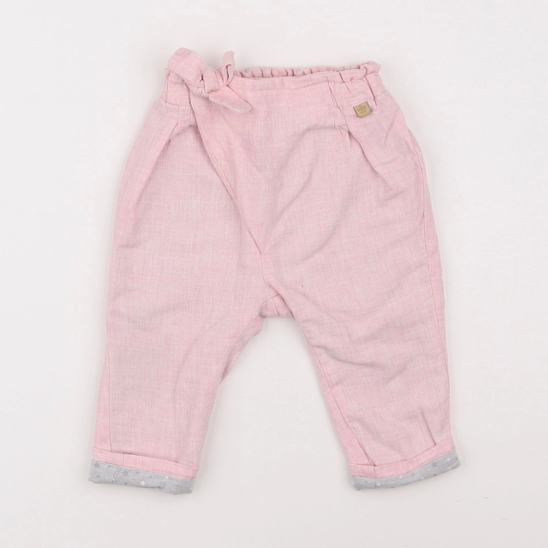 Zara - pantalon doublé rose - 6/9 mois