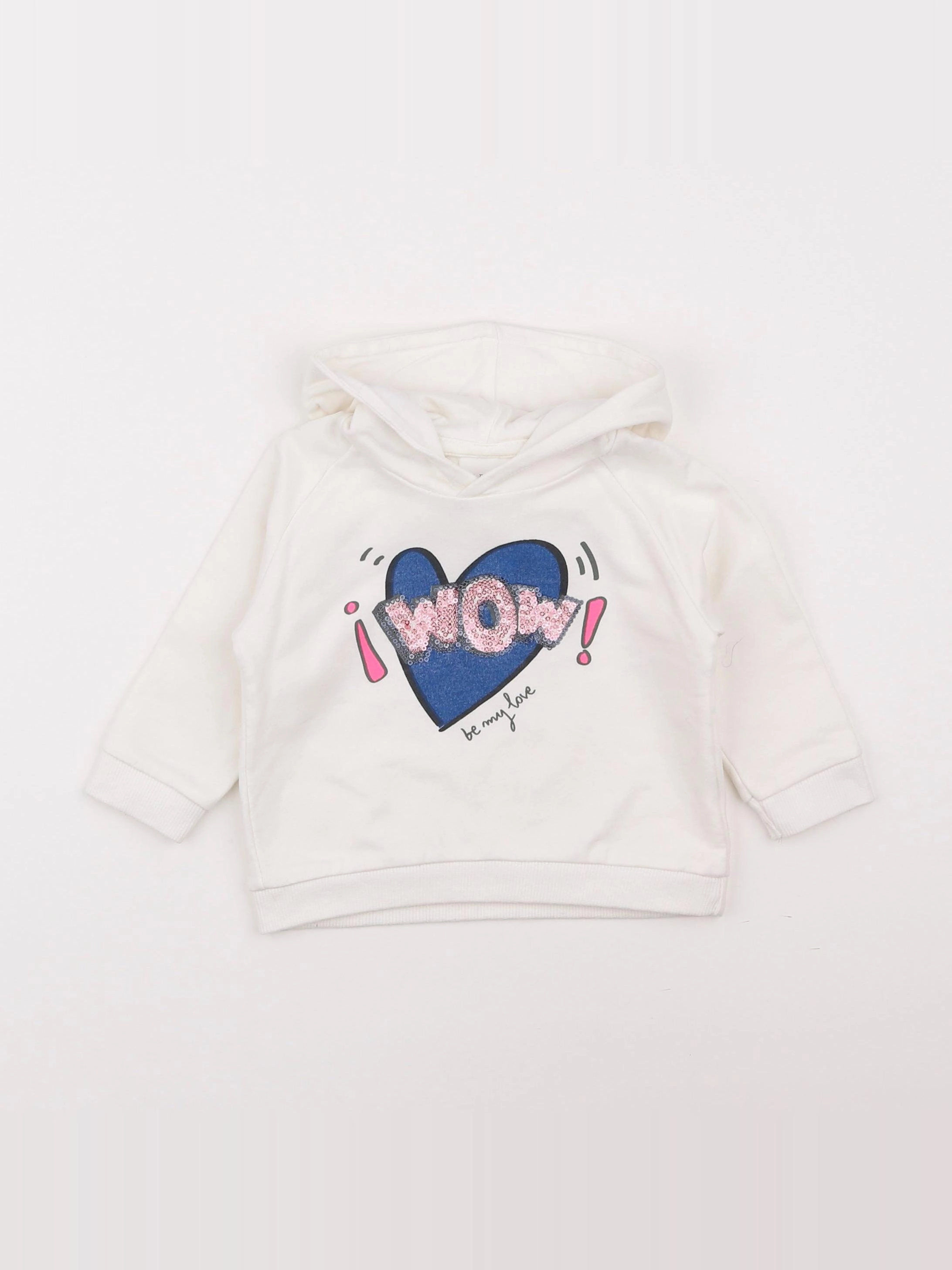 Zara - sweat blanc - 6/9 mois