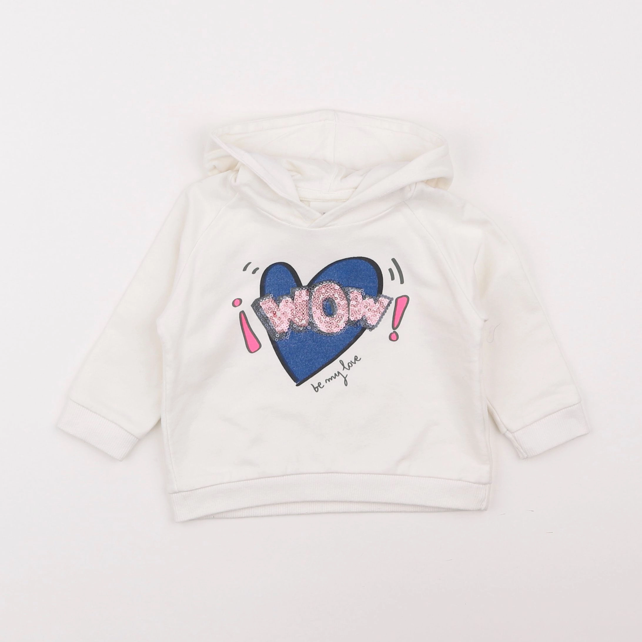 Zara - sweat blanc - 6/9 mois