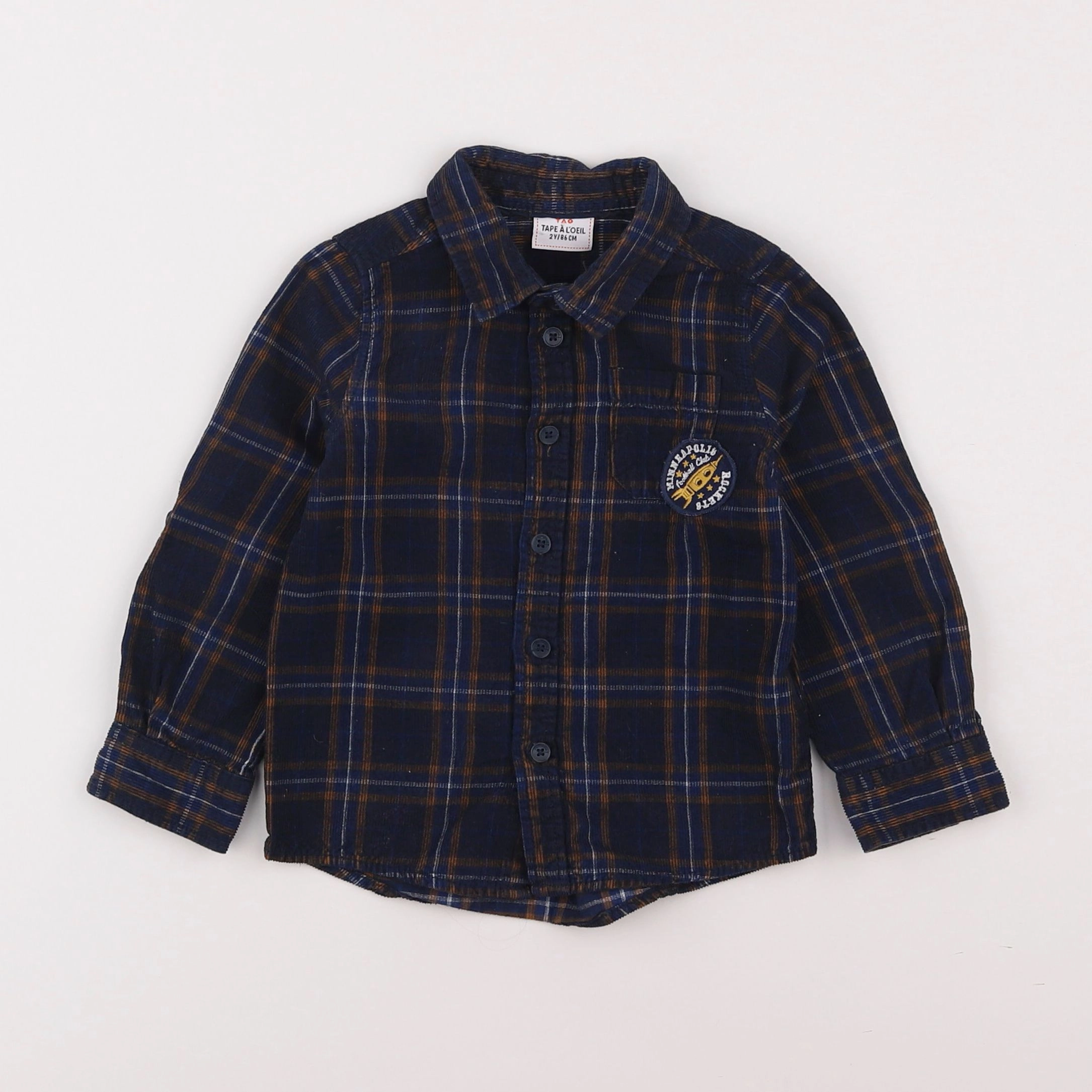 Tape à l'oeil - chemise bleu, marron - 2 ans