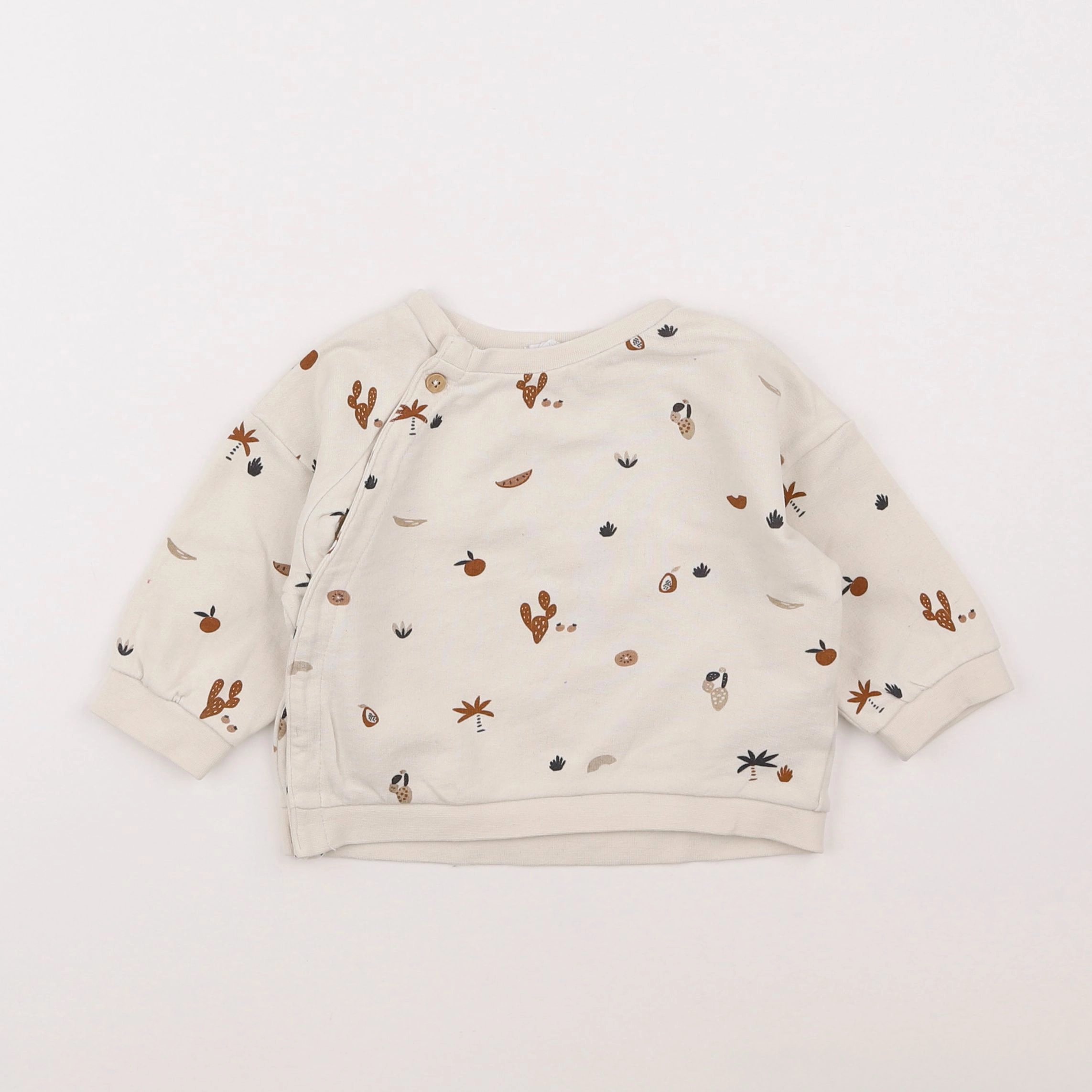 Vertbaudet - sweat beige - 9 mois