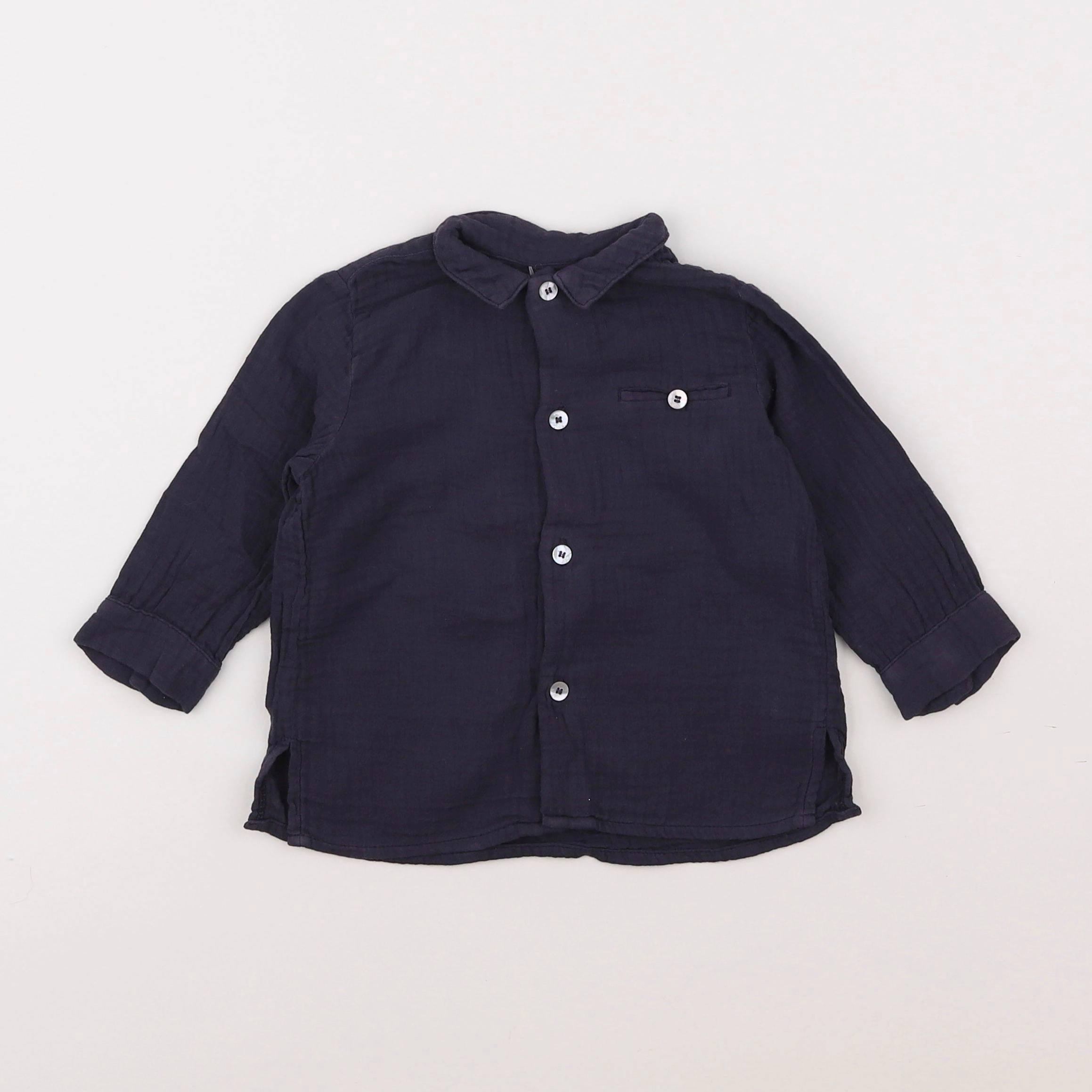 Bonton - chemise bleu - 12 mois