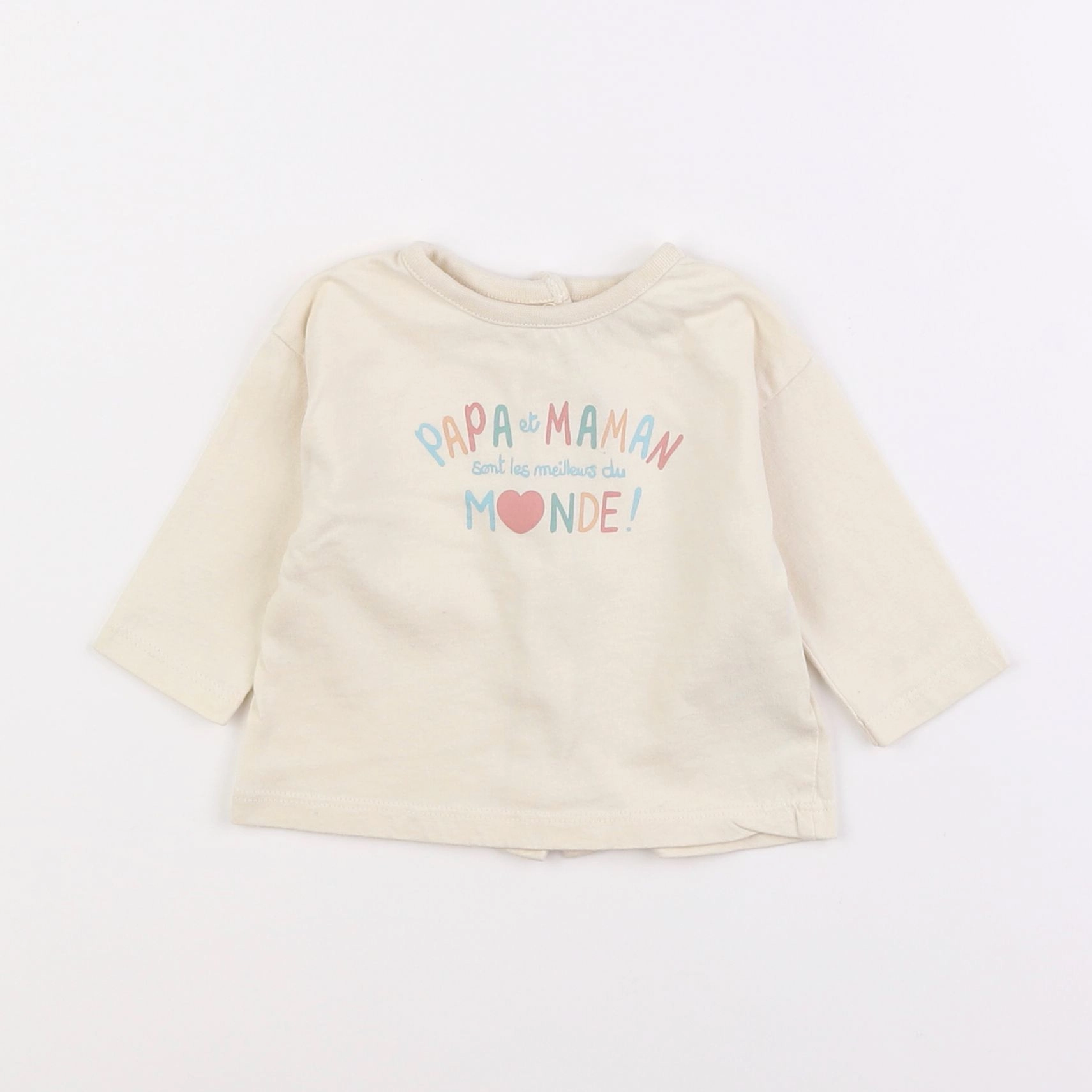 Vertbaudet - tee-shirt beige - 3 mois