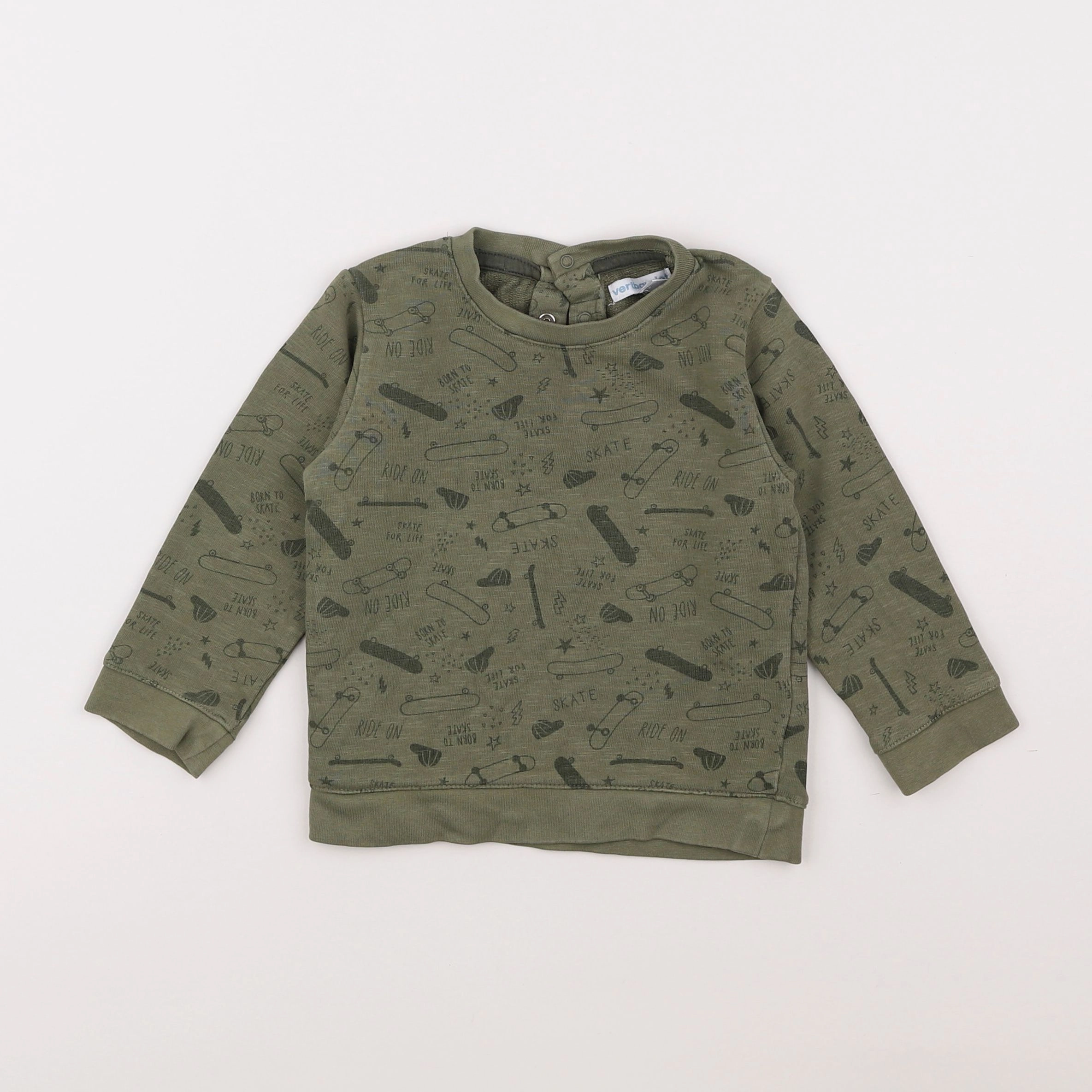 Vertbaudet - sweat vert - 18 mois