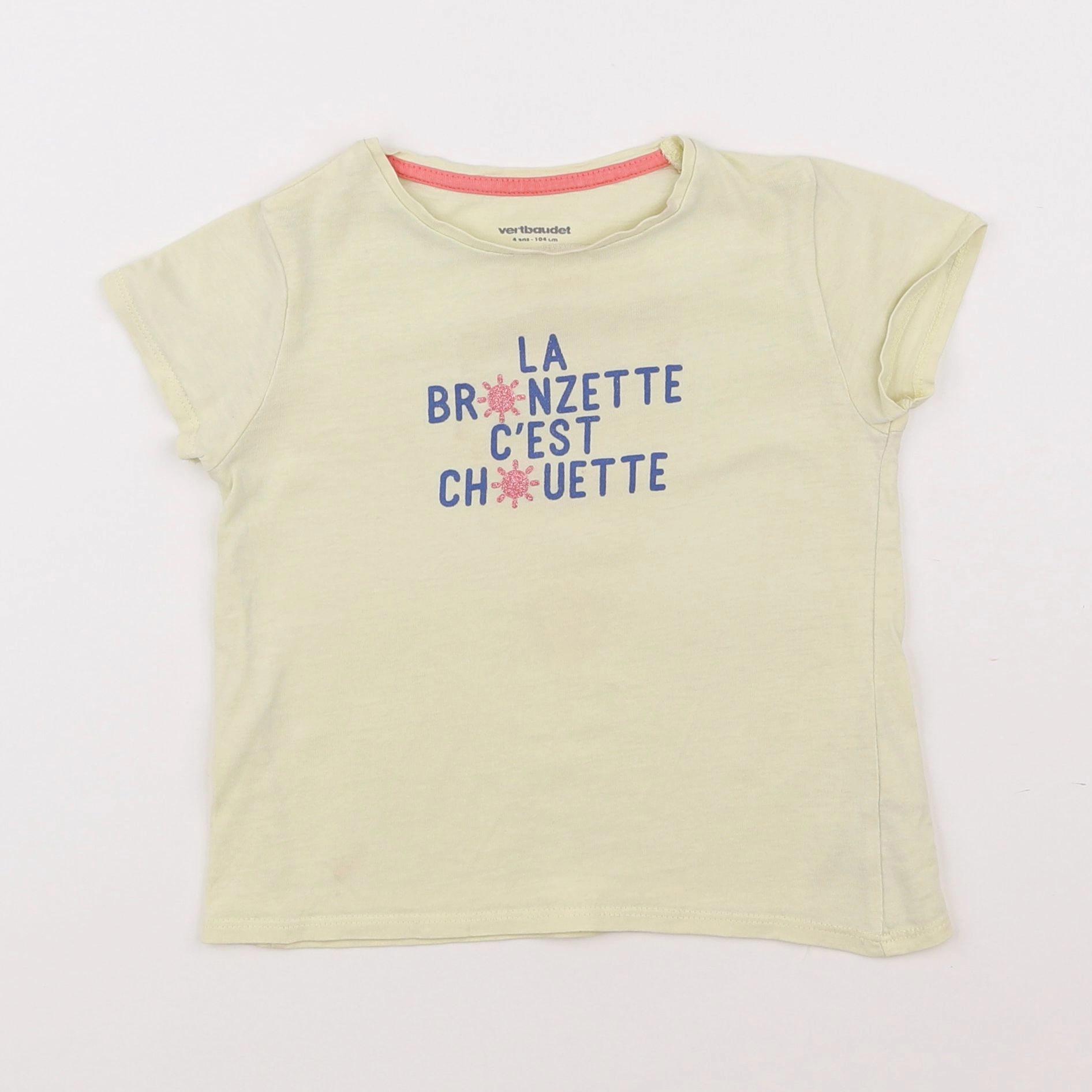 Vertbaudet - tee-shirt jaune - 4 ans