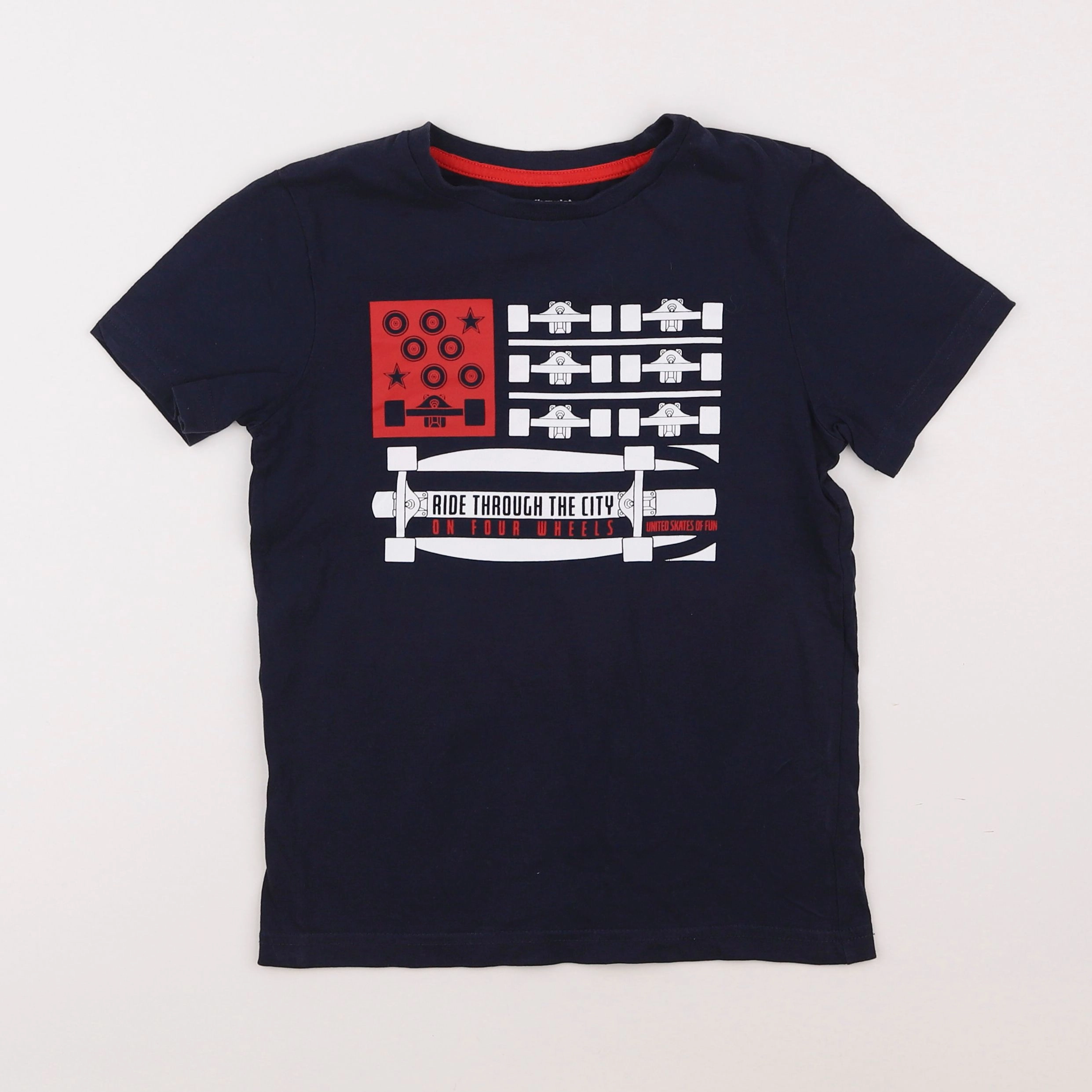 Vertbaudet - tee-shirt bleu - 8 ans