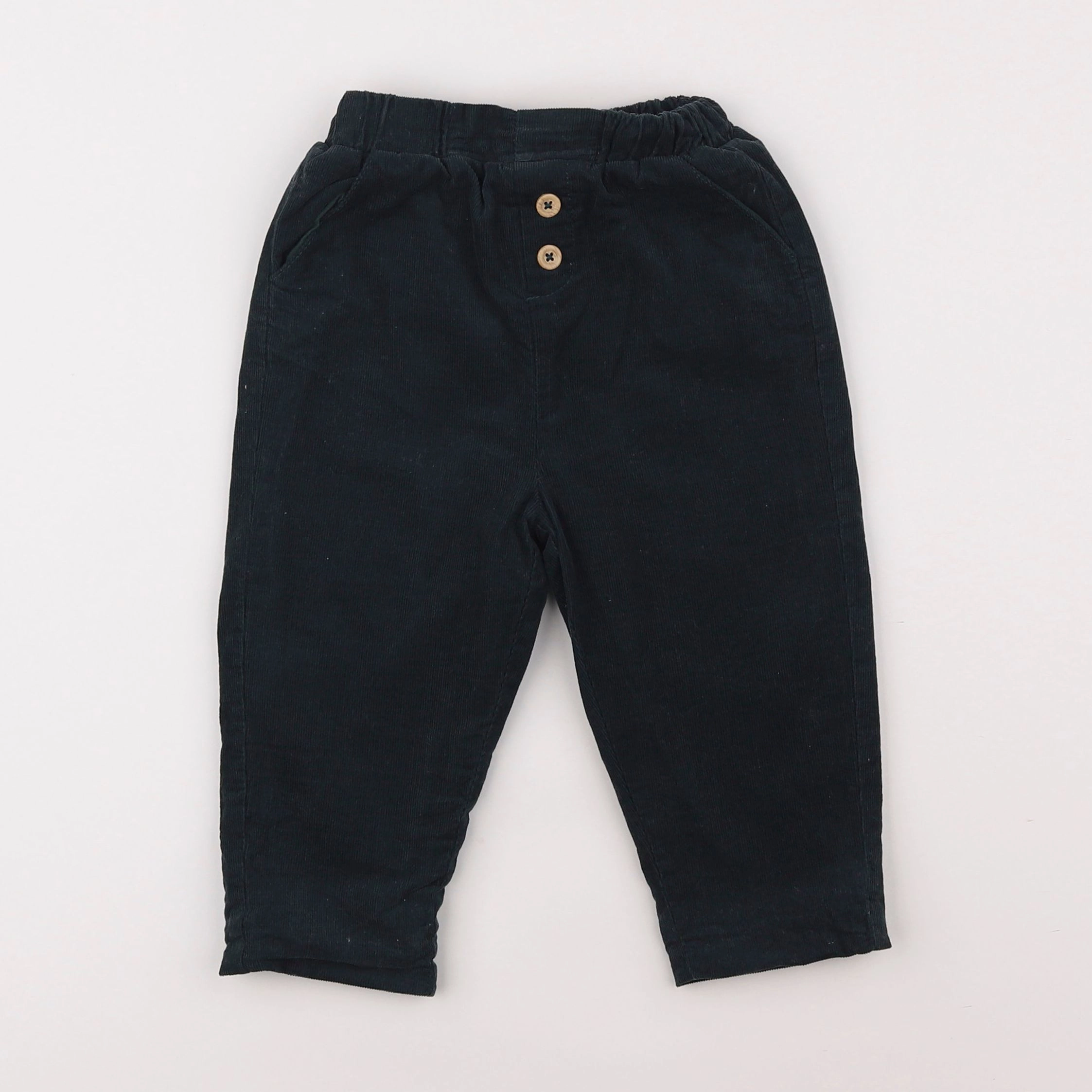 Vertbaudet - pantalon doublé vert - 18 mois