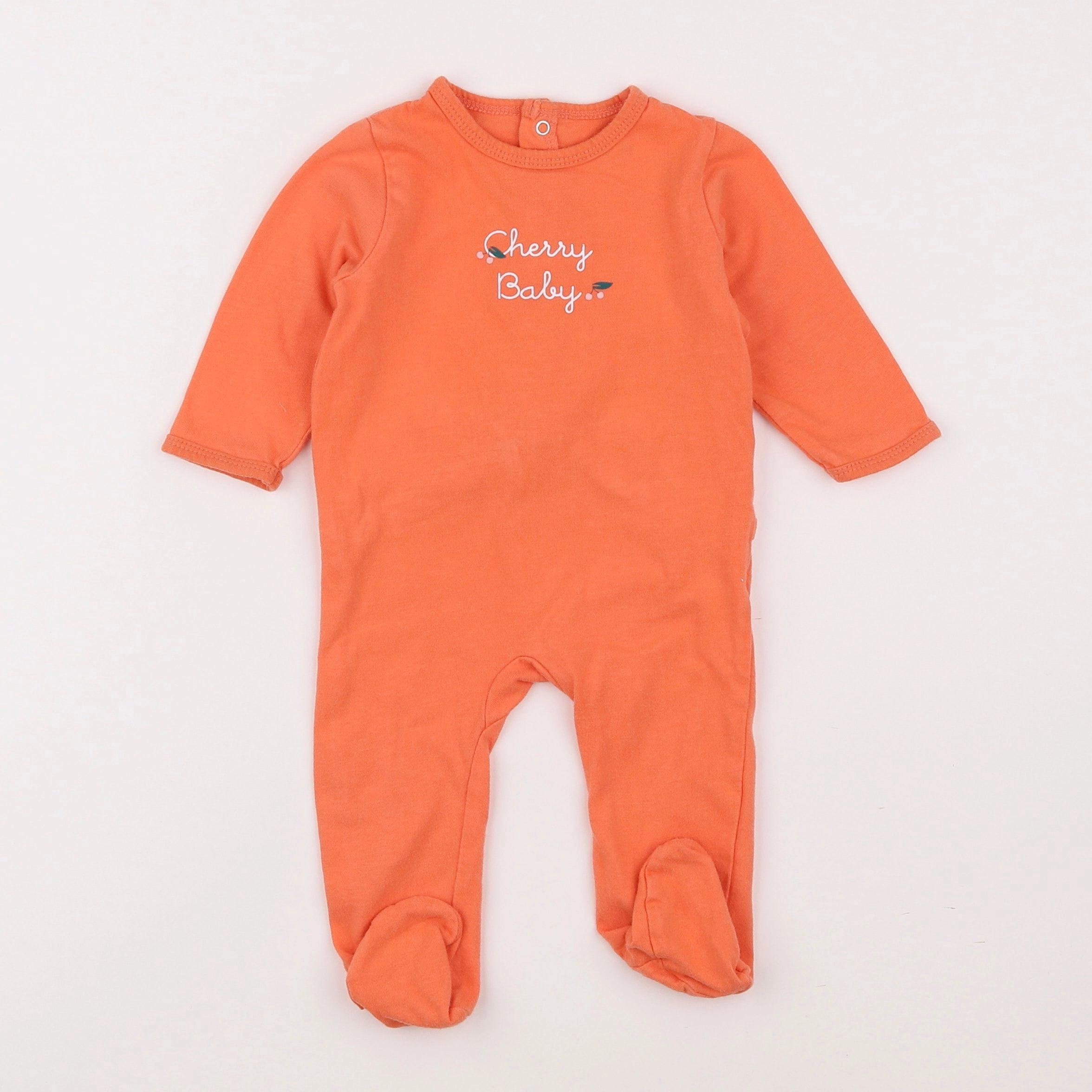 Vertbaudet - pyjama coton orange - 6 mois