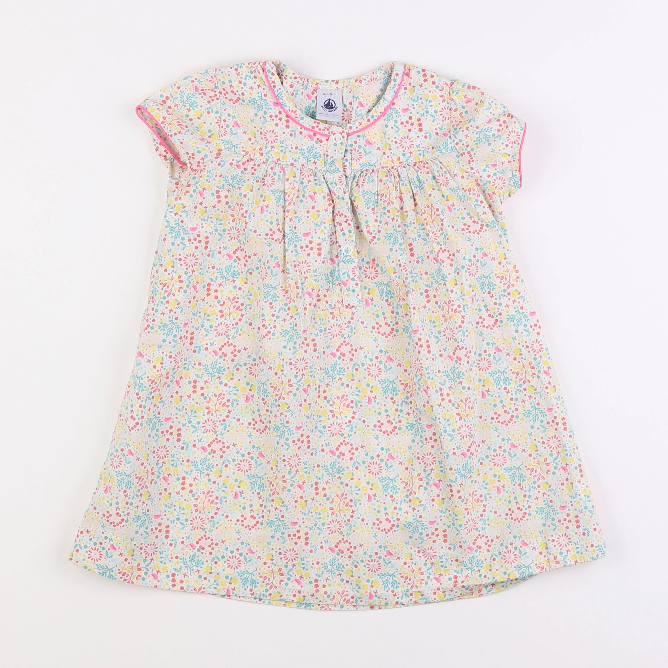 Petit Bateau - robe multicolore - 2 ans