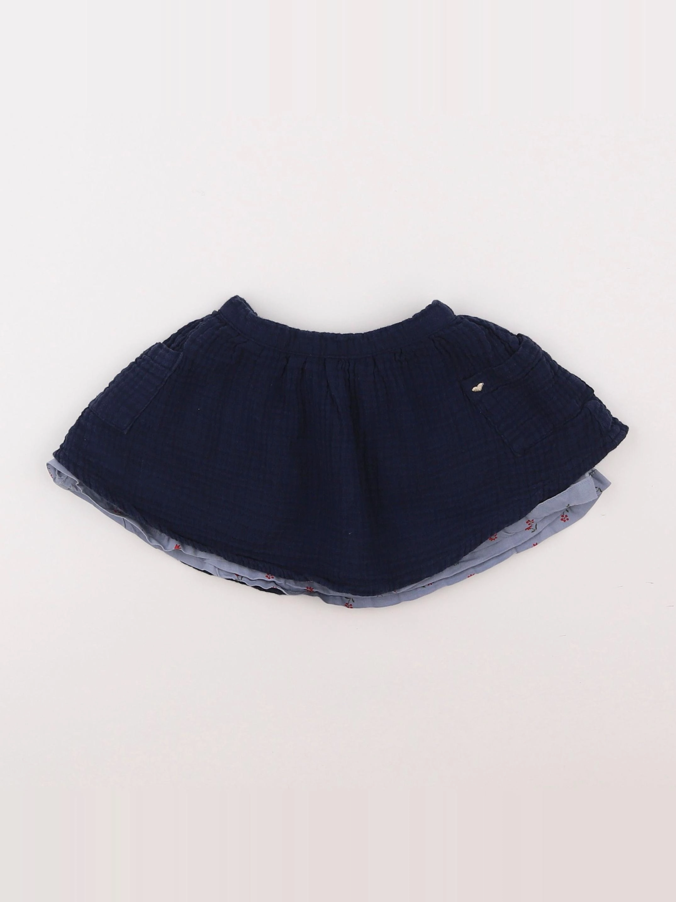 Vertbaudet - jupe réversible bleu - 3 ans