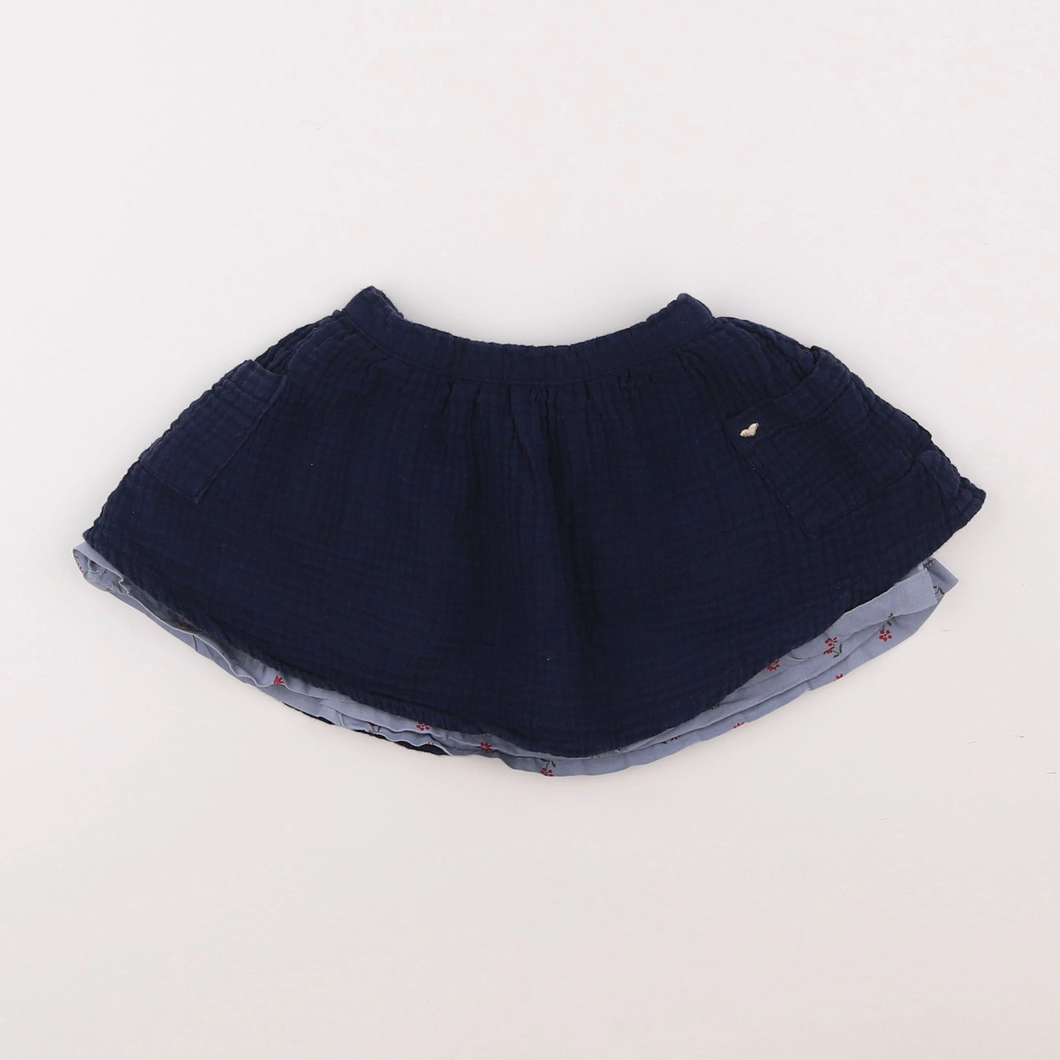 Vertbaudet - jupe réversible bleu - 3 ans