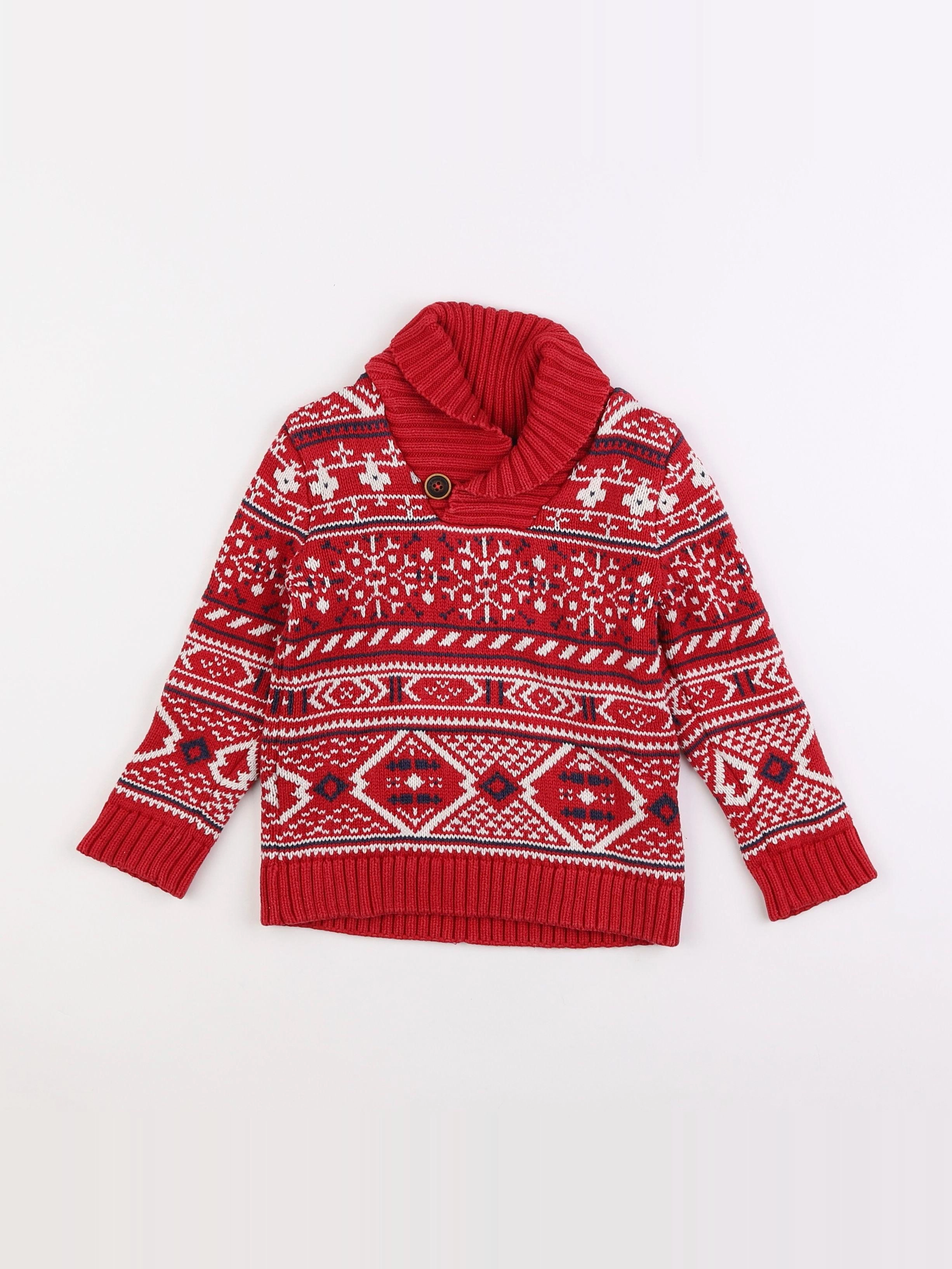 H&M - pull rouge - 2/4 ans