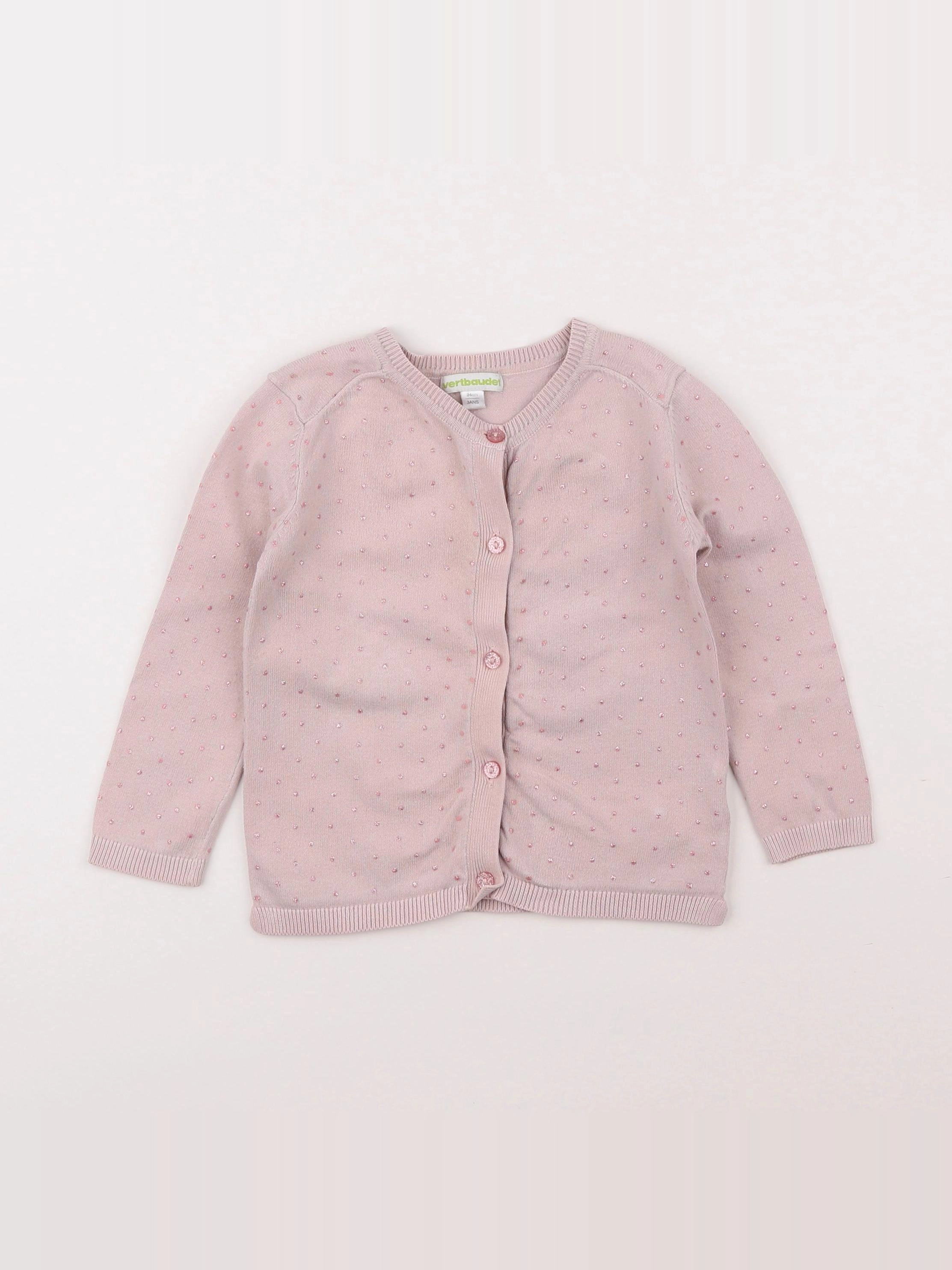 Vertbaudet - gilet rose - 3 ans