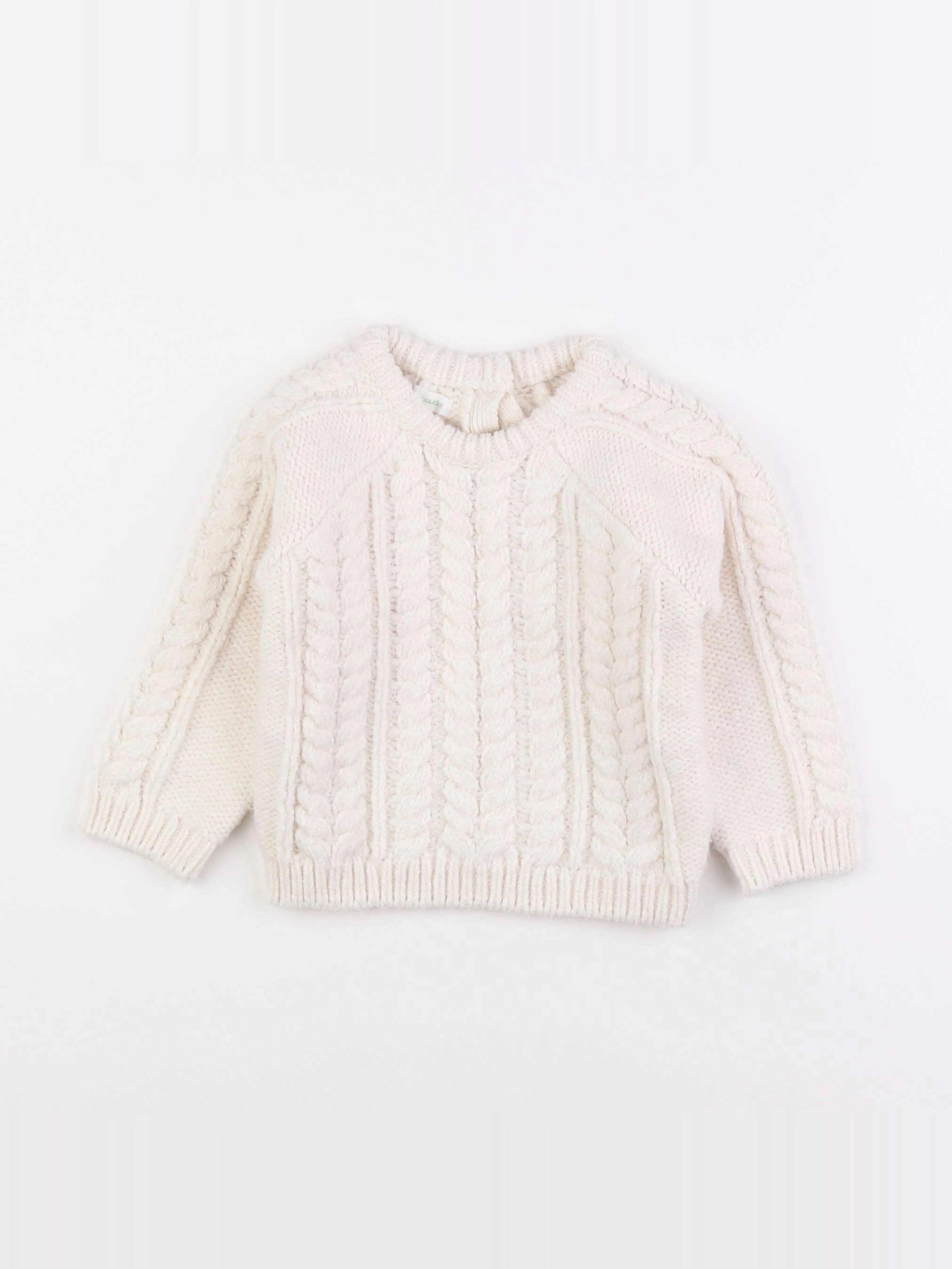Vertbaudet - pull blanc - 18 mois