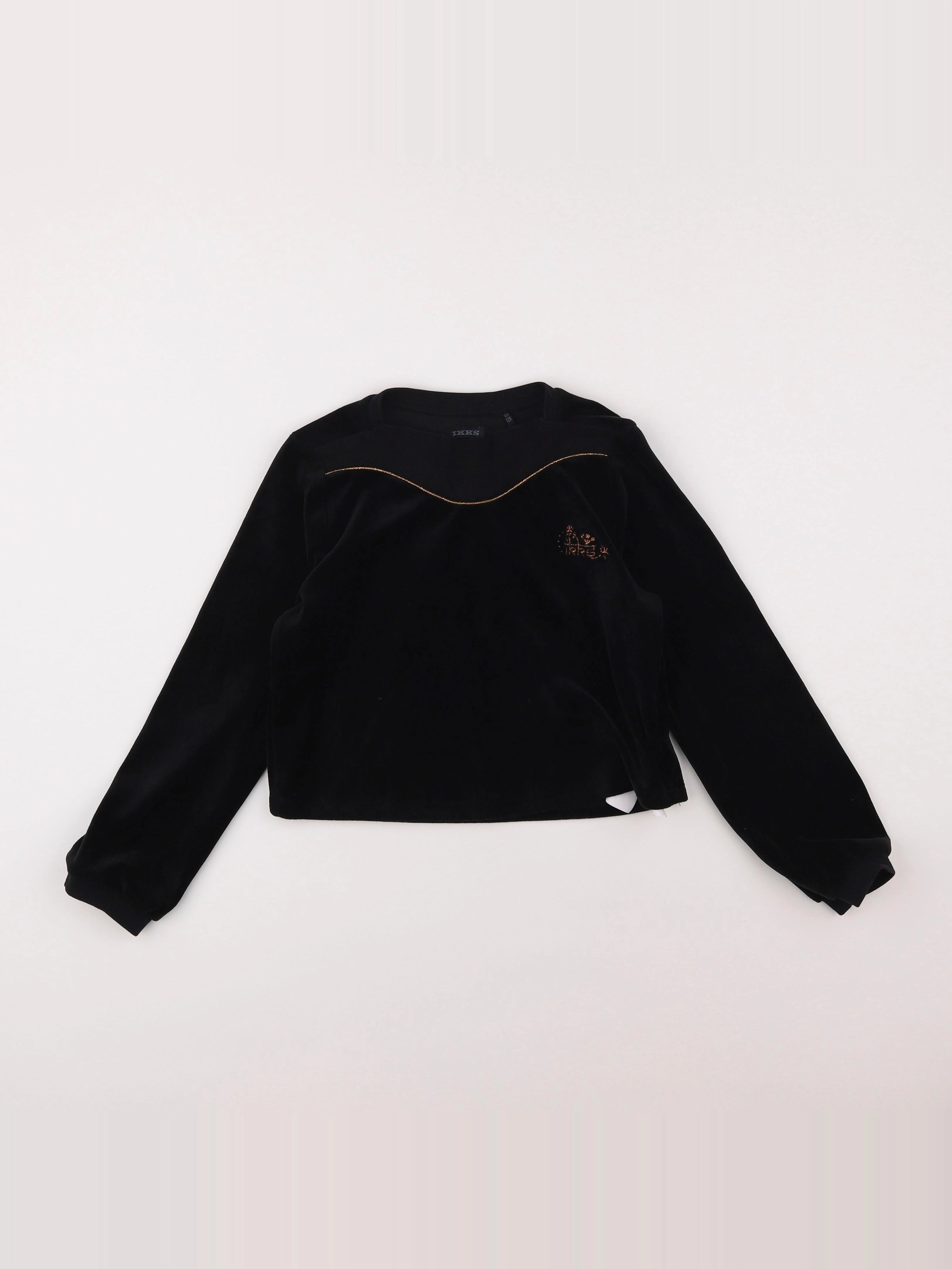 IKKS - sweat velours noir - 8 ans