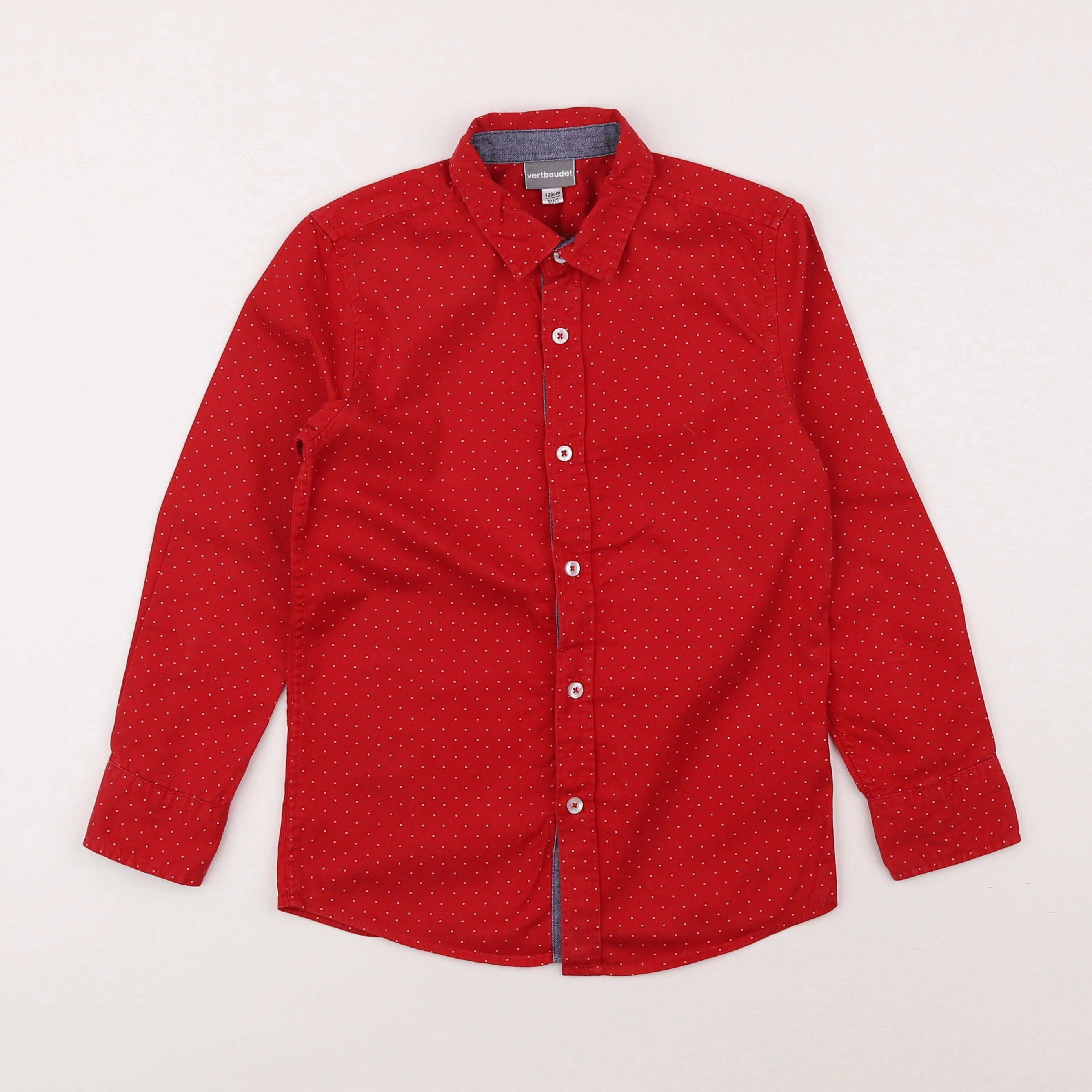 Vertbaudet - chemise rouge - 8 ans