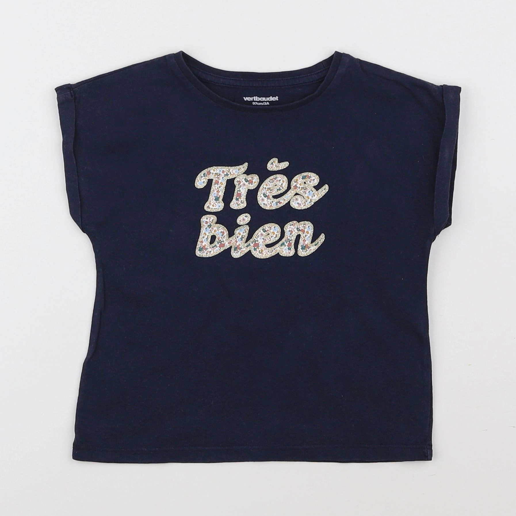 Vertbaudet - tee-shirt bleu - 3 ans