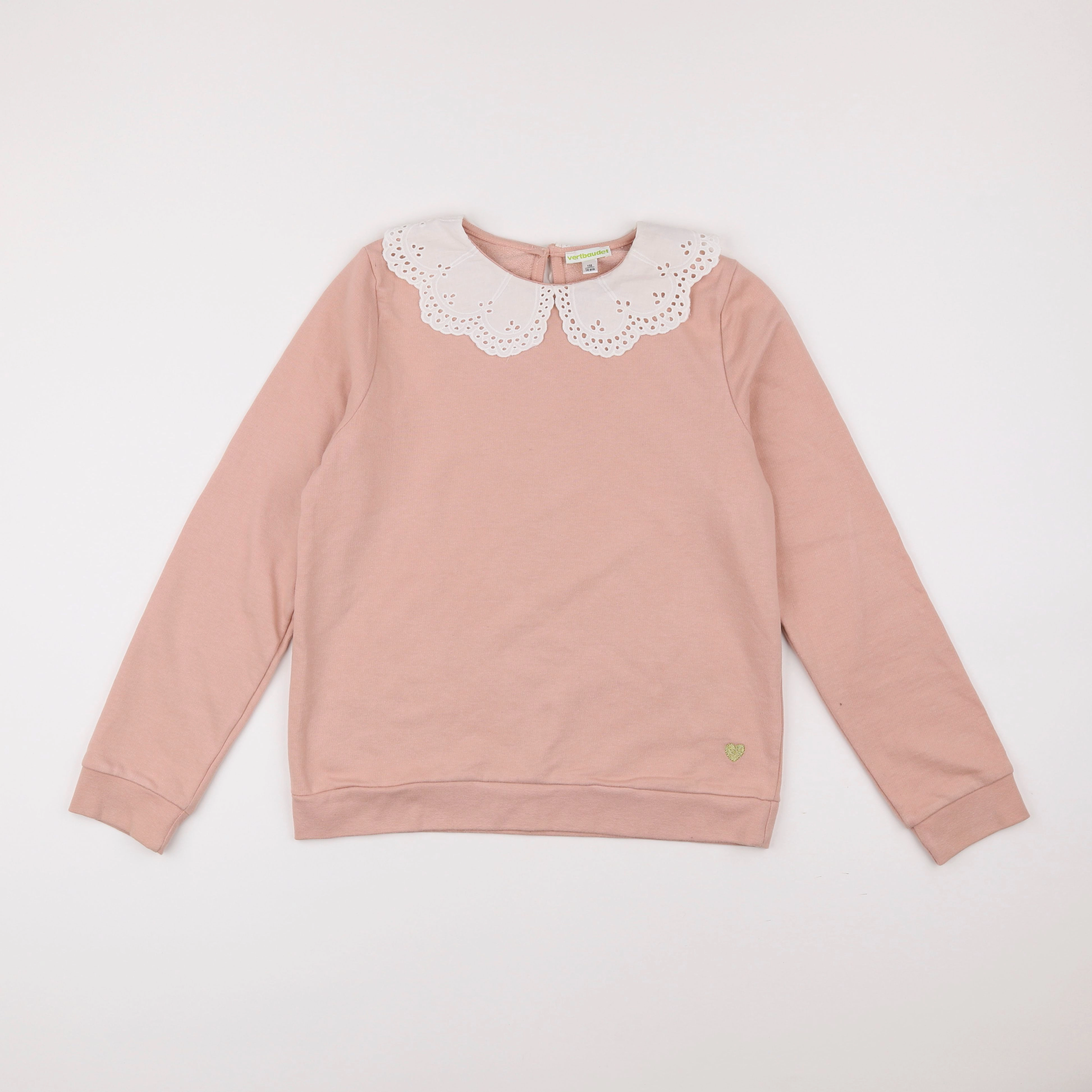 Vertbaudet - sweat rose - 14 ans