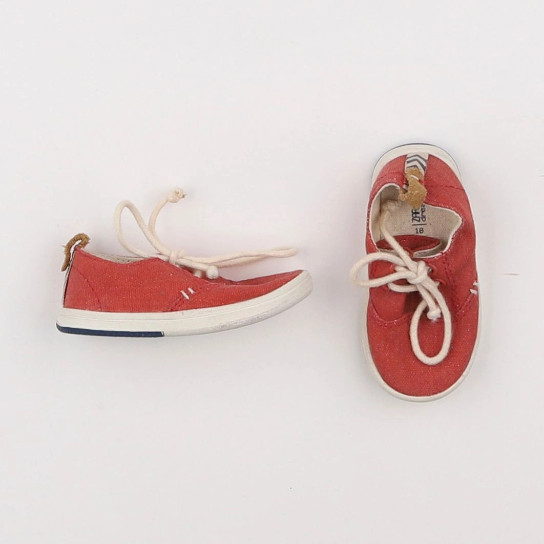 Zara - tennis à scratch/ lacets rouge - pointure 18
