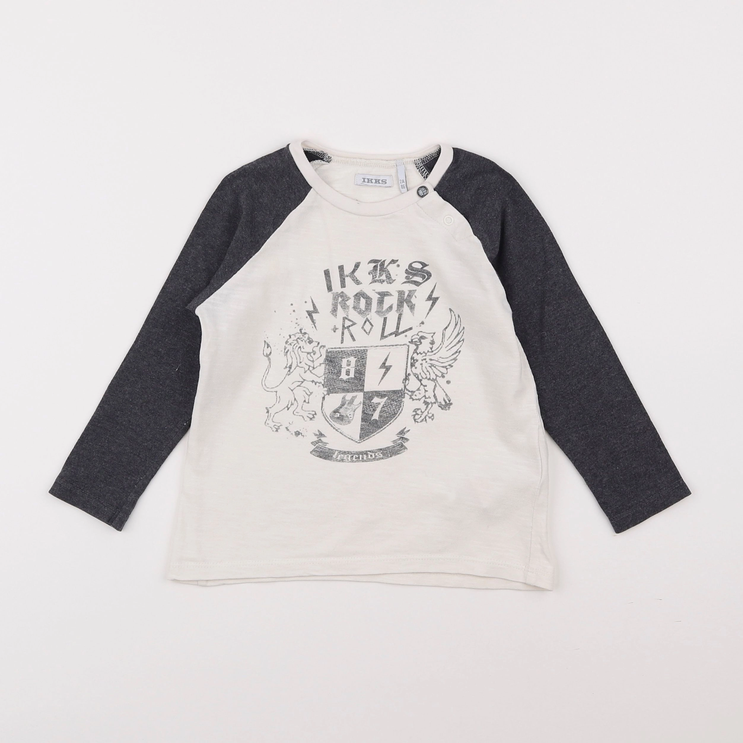 IKKS - tee-shirt blanc, gris - 2 ans