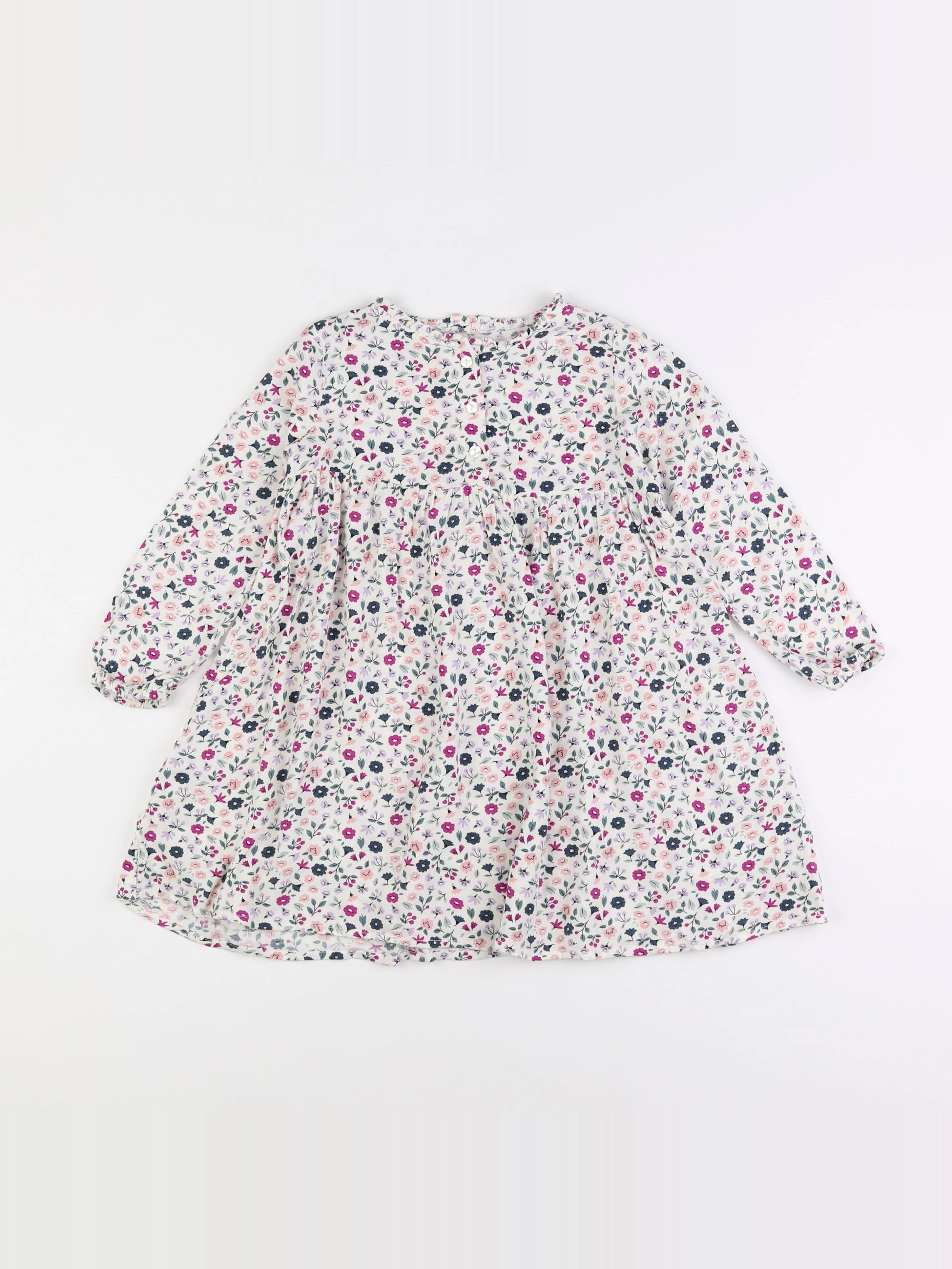Vertbaudet - robe blanc, multicolore - 4 ans