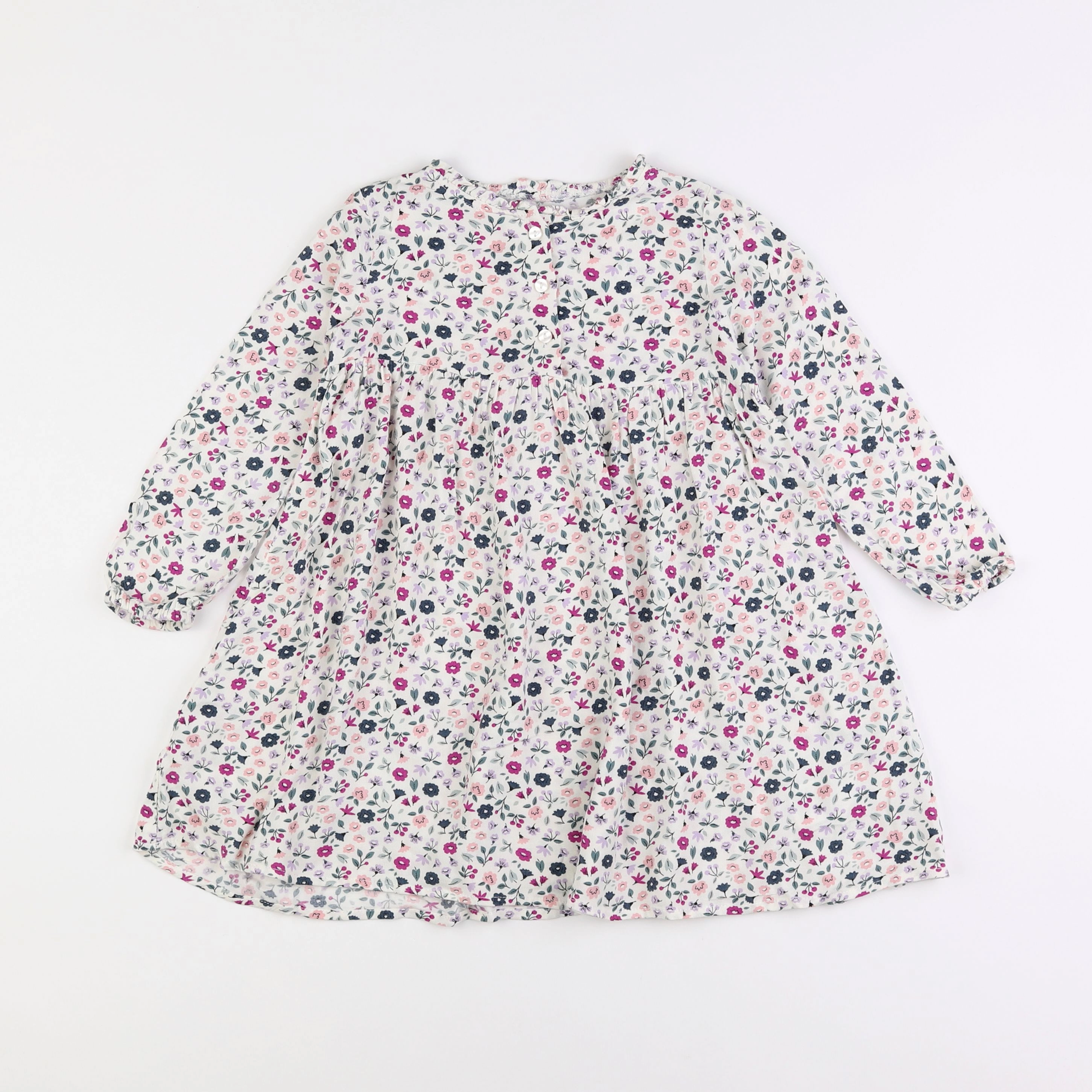 Vertbaudet - robe blanc, multicolore - 4 ans