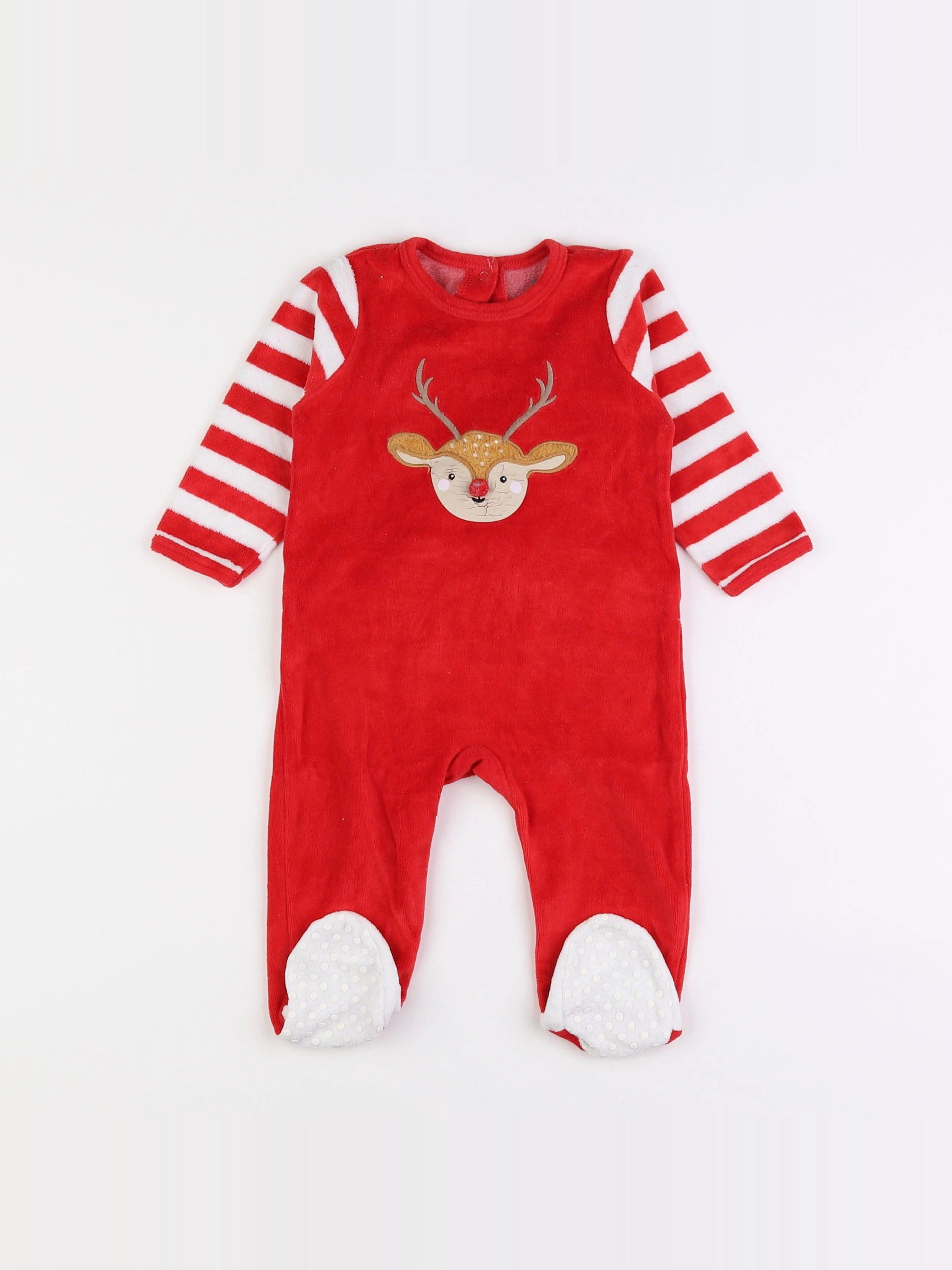Vertbaudet - pyjama velours rouge - 12 mois