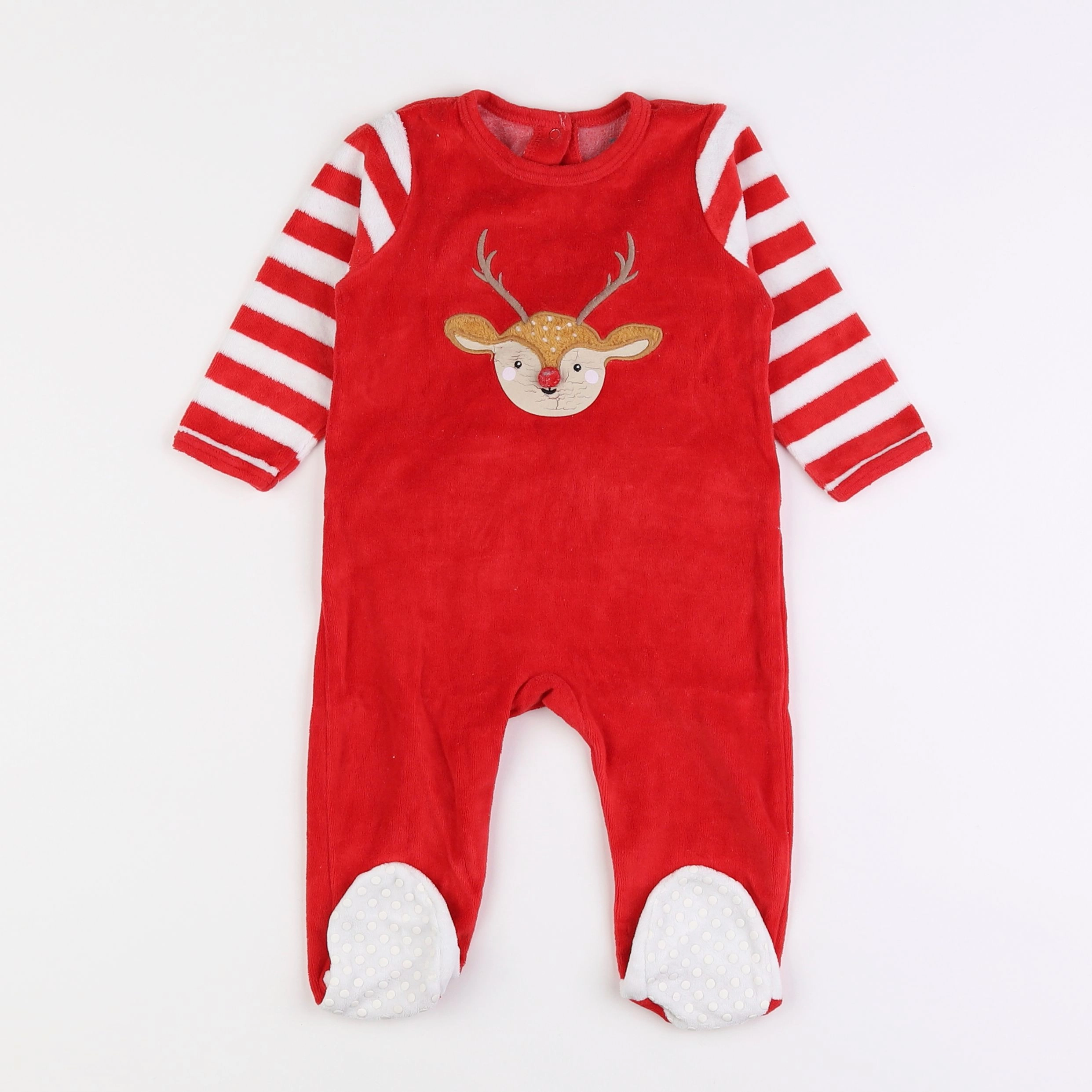 Vertbaudet - pyjama velours rouge - 12 mois