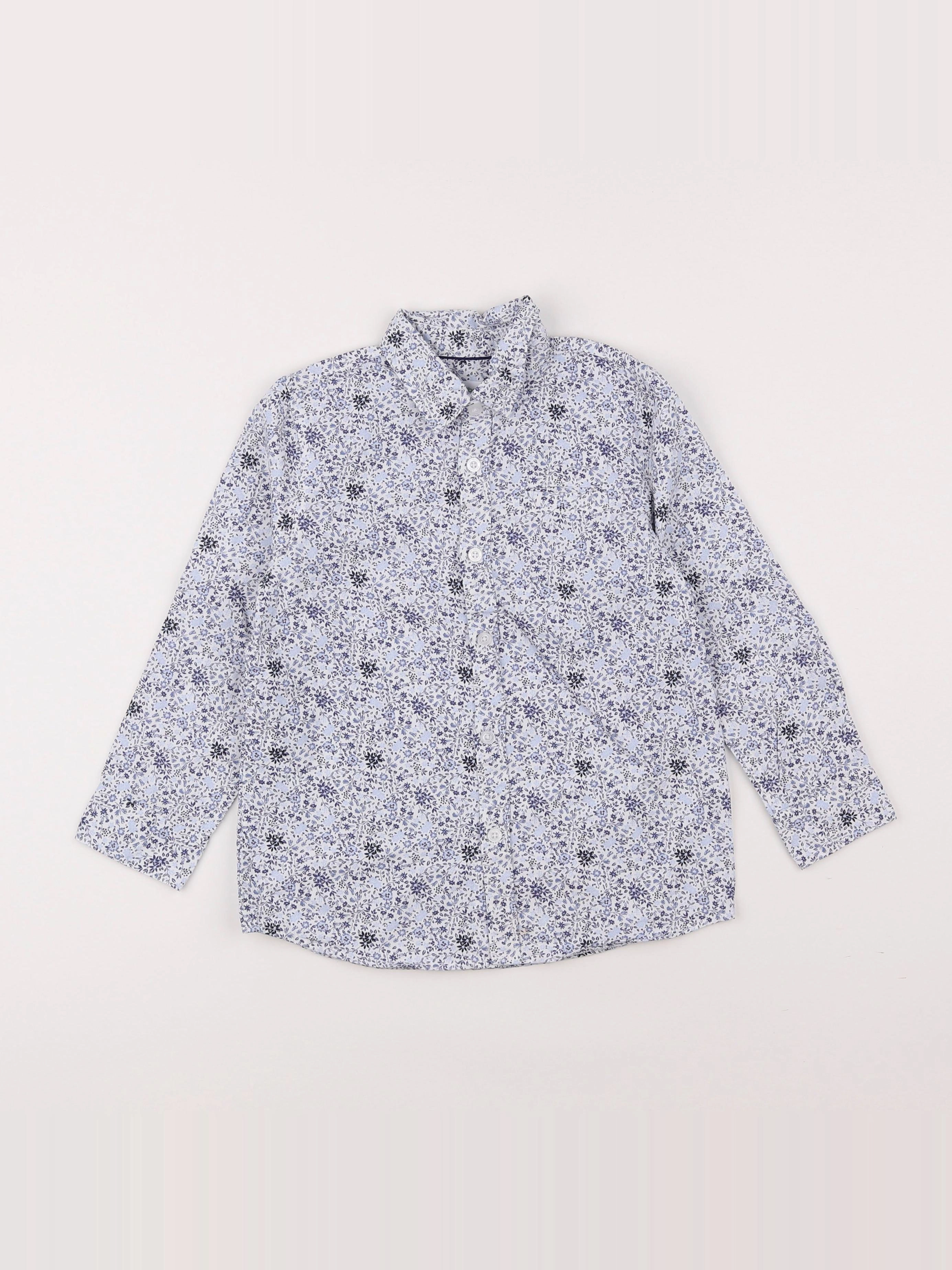 Vertbaudet - chemise blanc, bleu - 5 ans