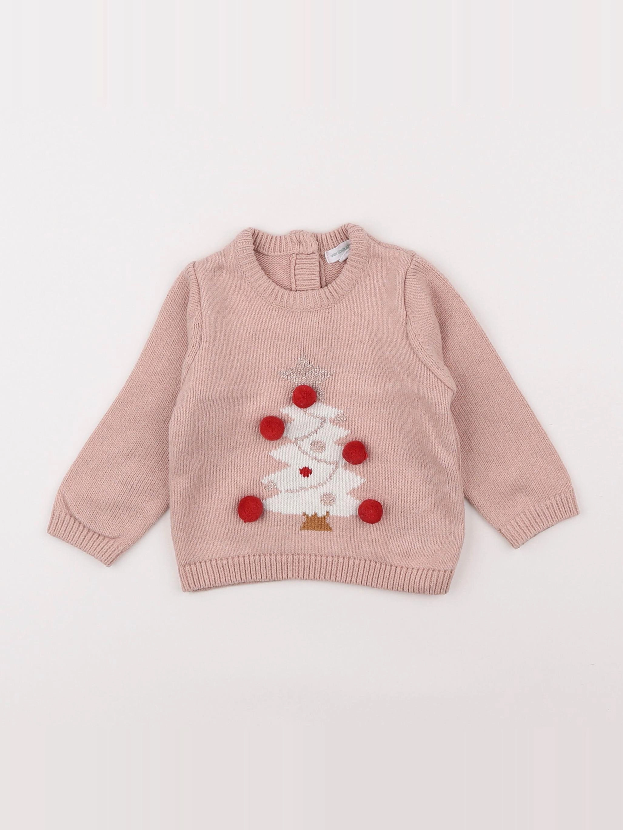 Vertbaudet - pull rose - 12 mois