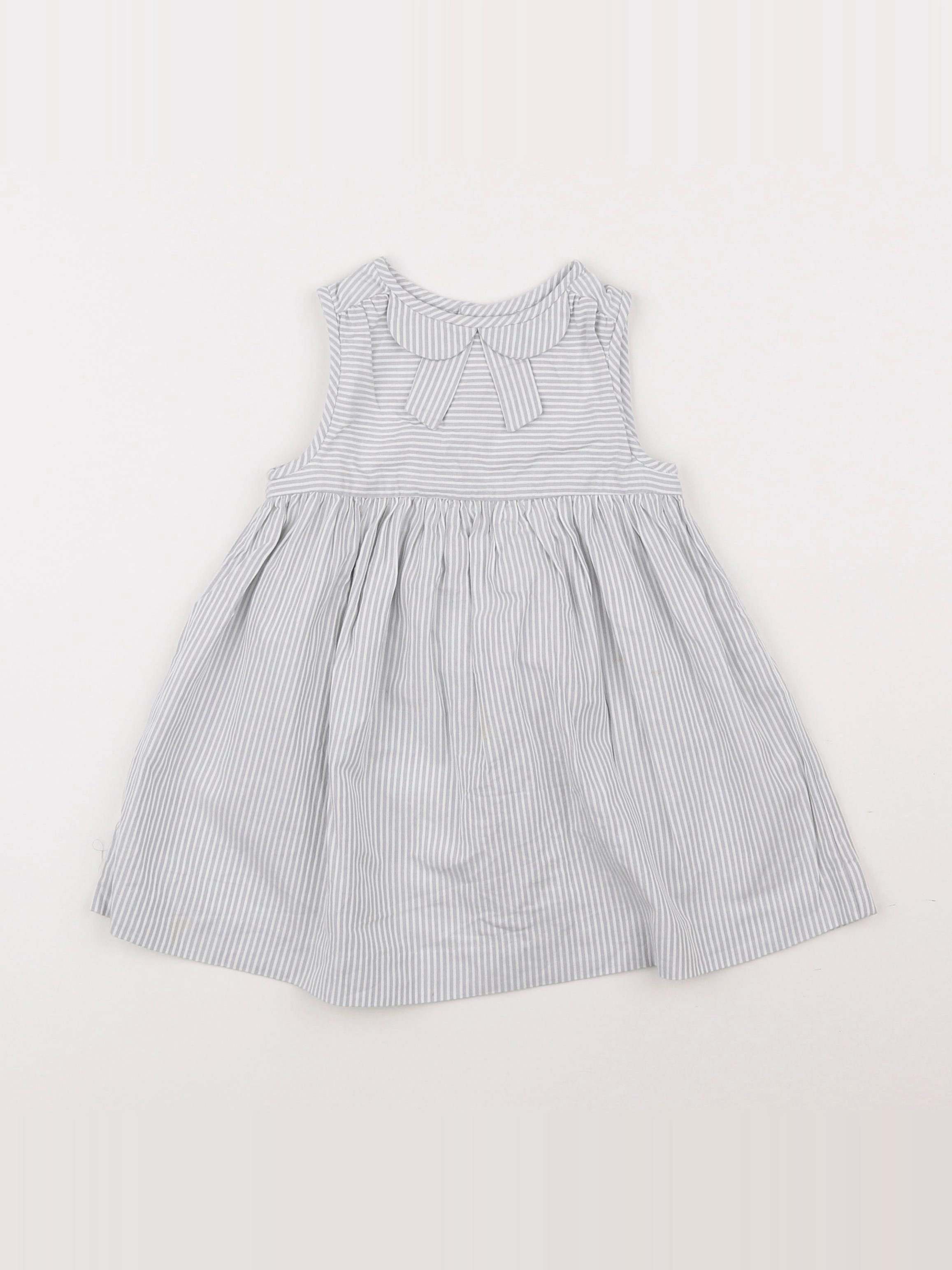 Jacadi - robe blanc, gris - 18 mois