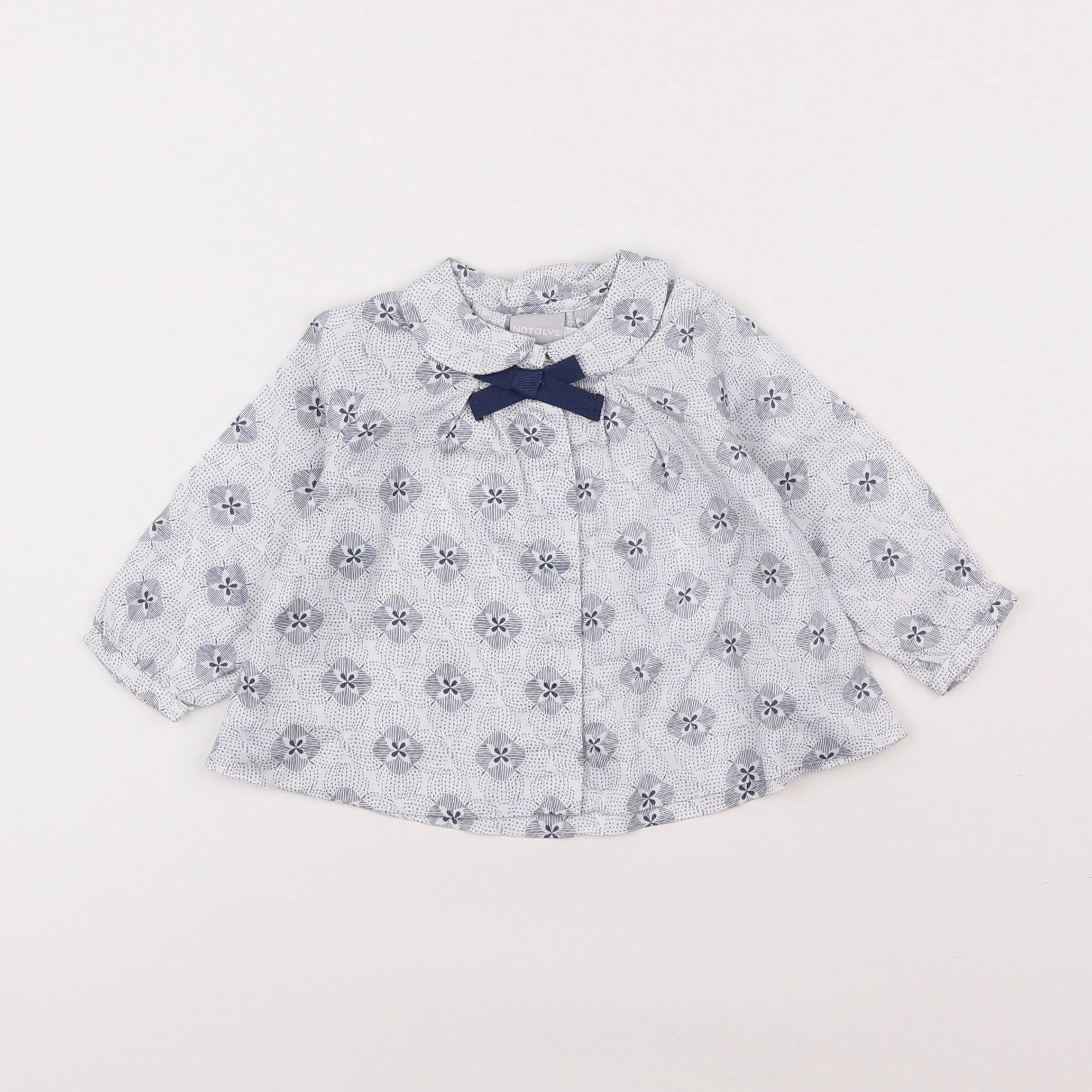 Natalys - blouse blanc, bleu - 6 mois