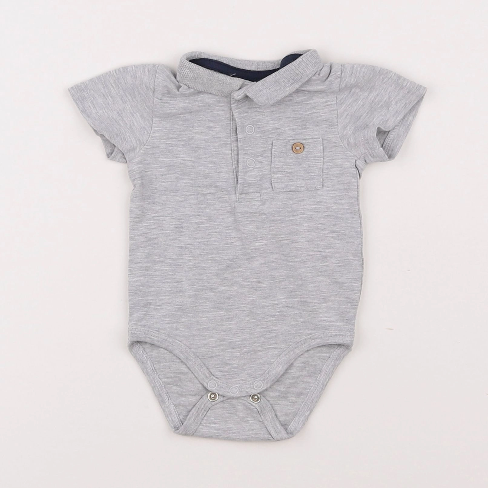 Vertbaudet - body tee-shirt gris - 3 mois