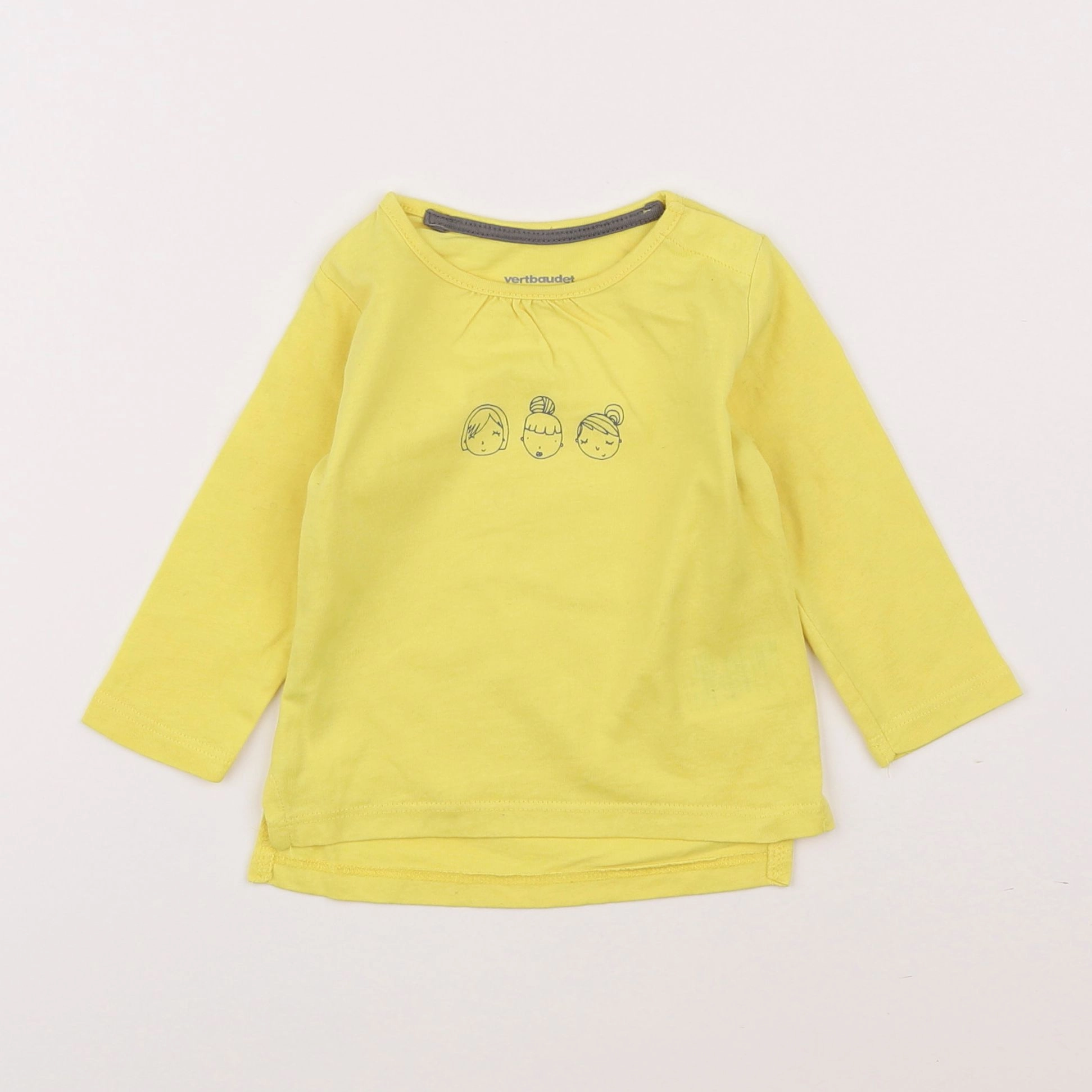 Vertbaudet - tee-shirt jaune - 6 mois