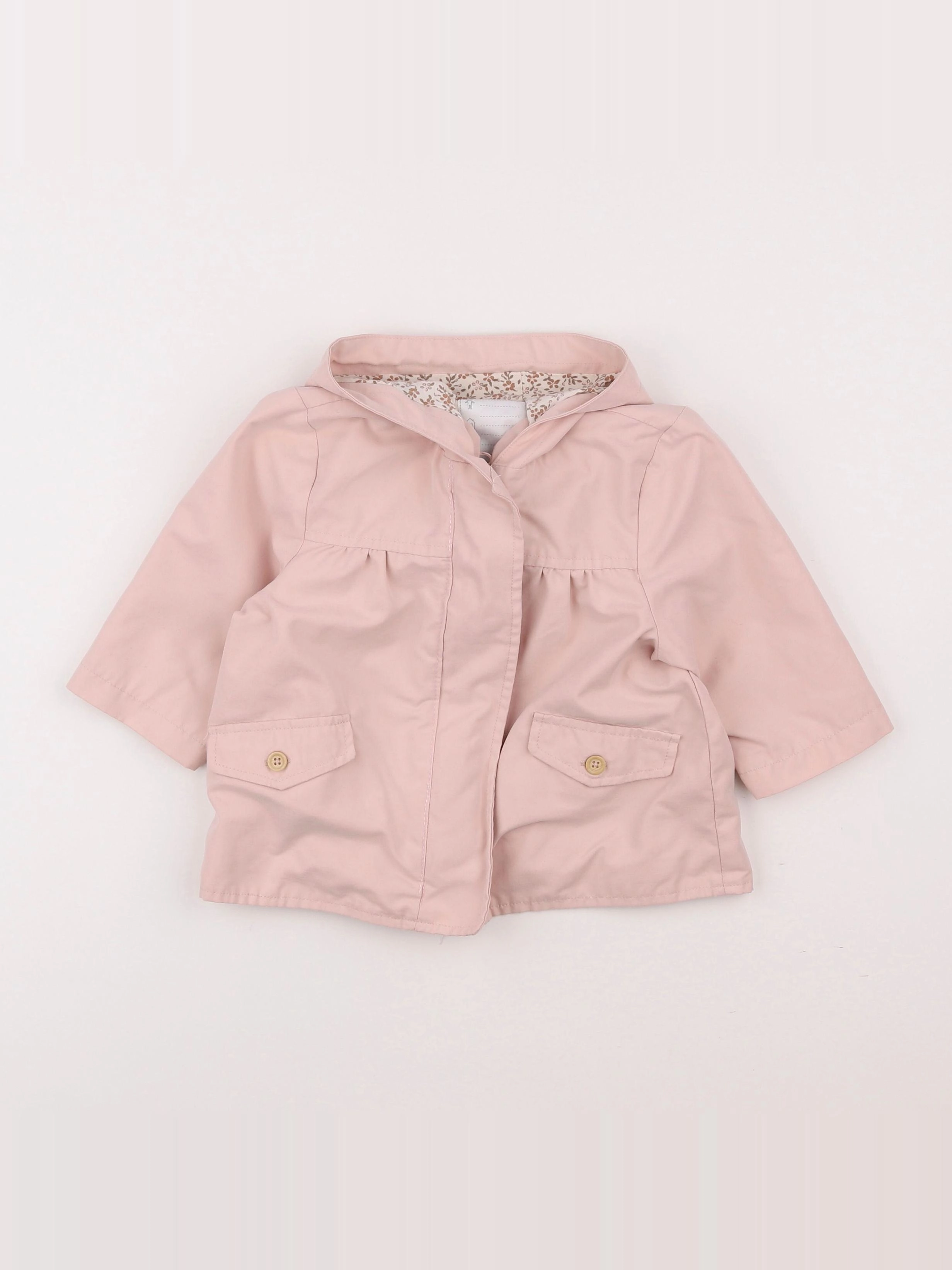 Vertbaudet - manteau rose - 12 mois