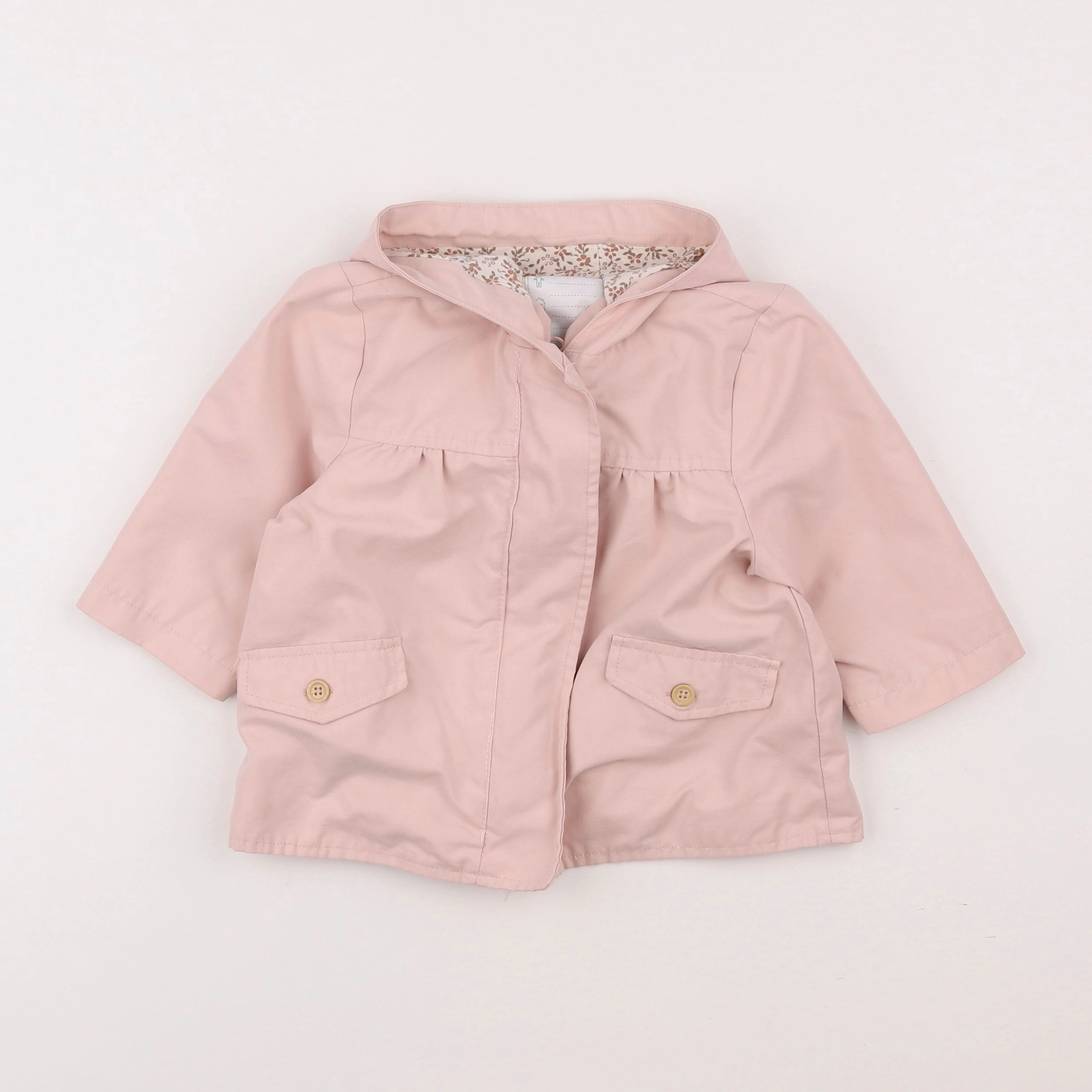 Vertbaudet - manteau rose - 12 mois