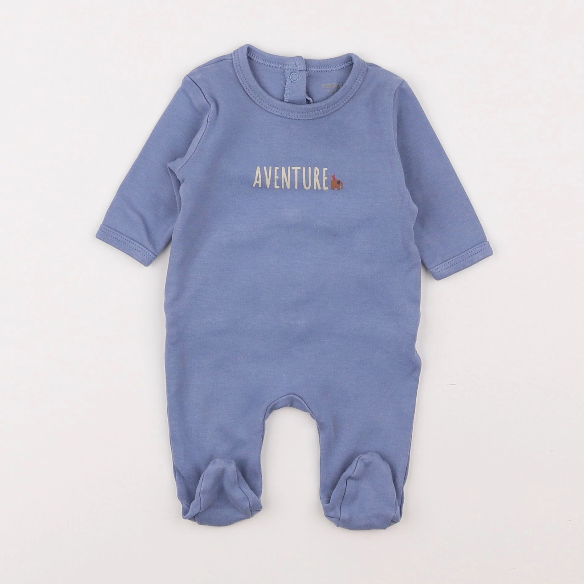 Vertbaudet - pyjama coton bleu - 1 mois