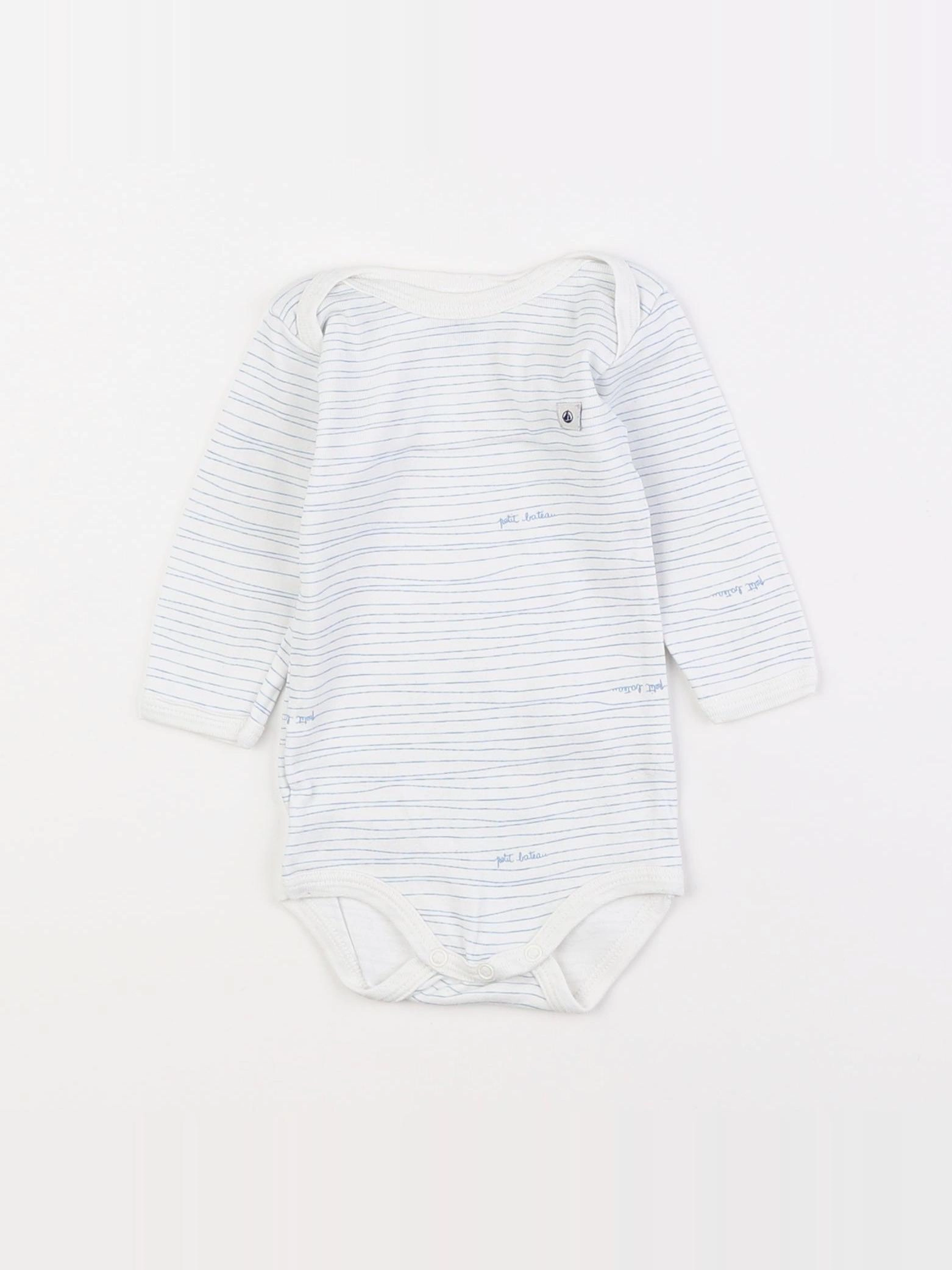 H&M - body blanc, bleu - 3 mois
