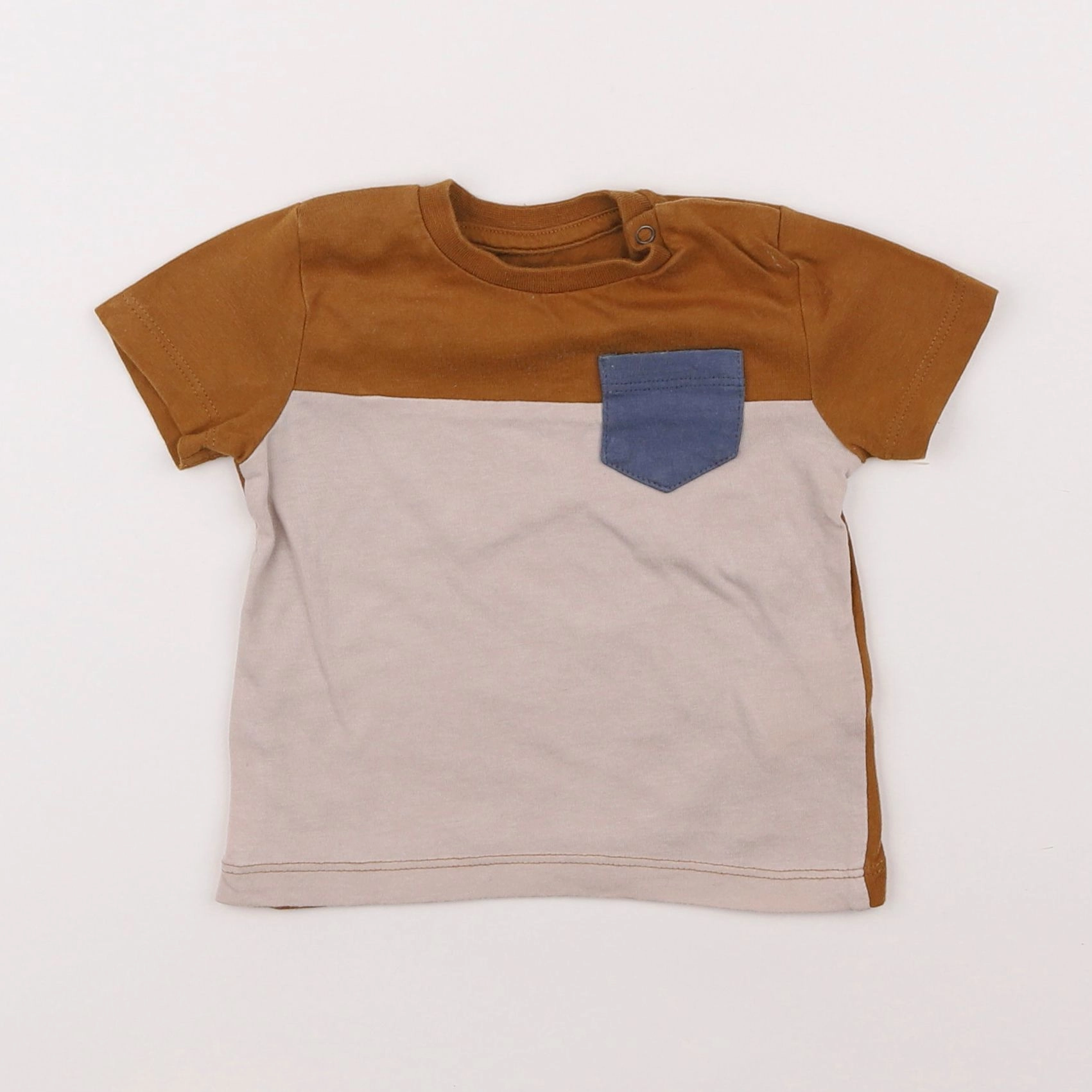 Vertbaudet - tee-shirt marron - 6 mois