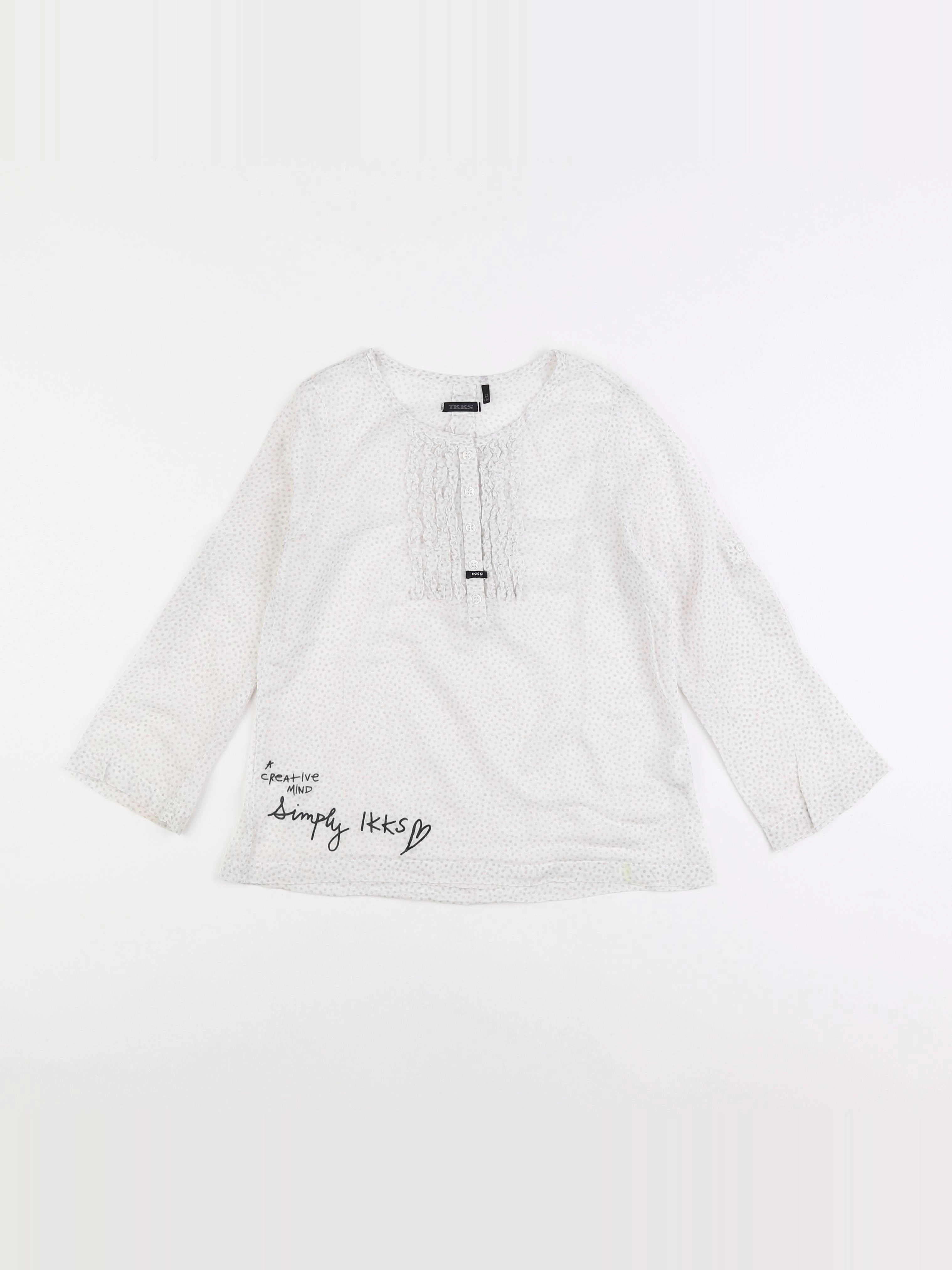 IKKS - blouse blanc, gris - 6 ans