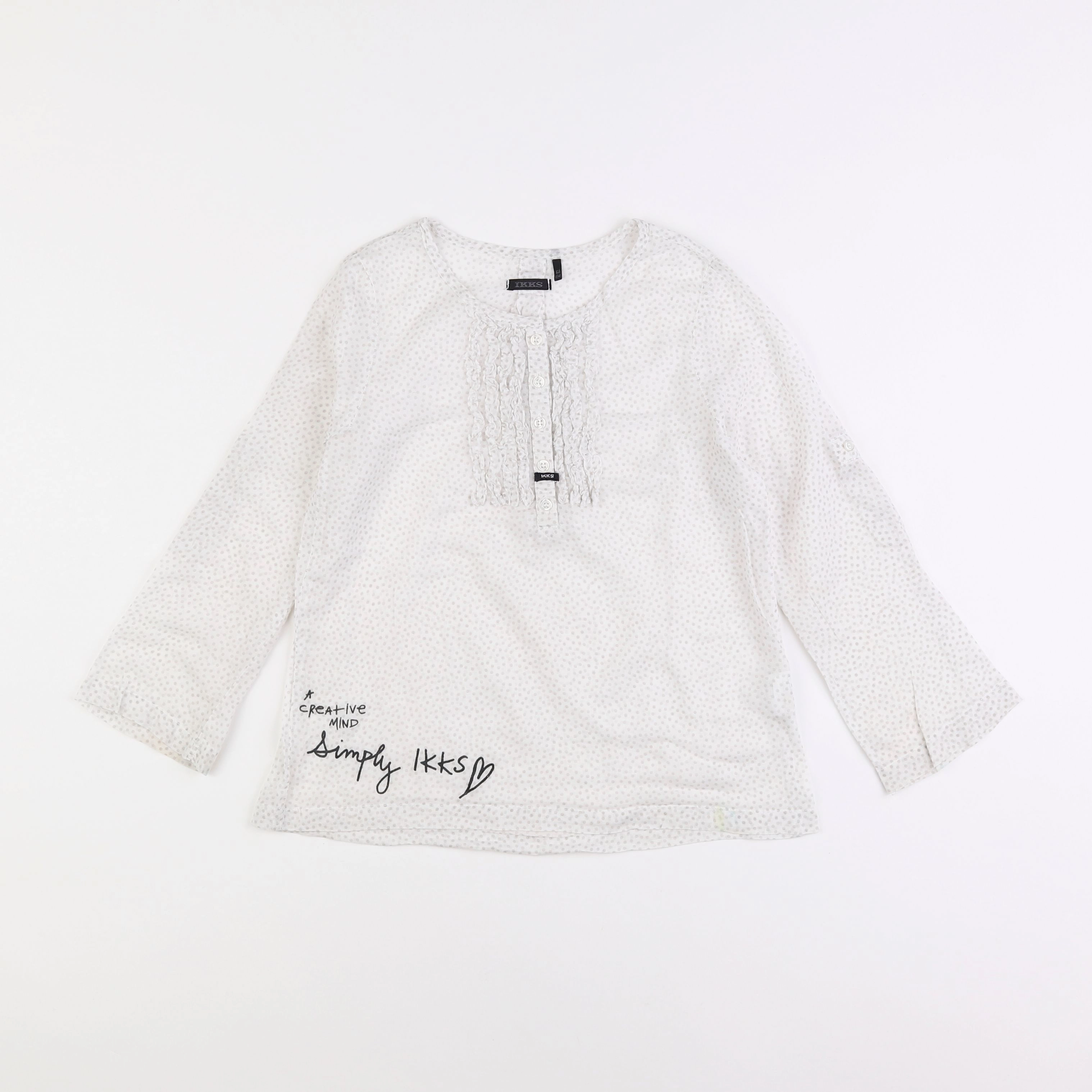 IKKS - blouse blanc, gris - 6 ans