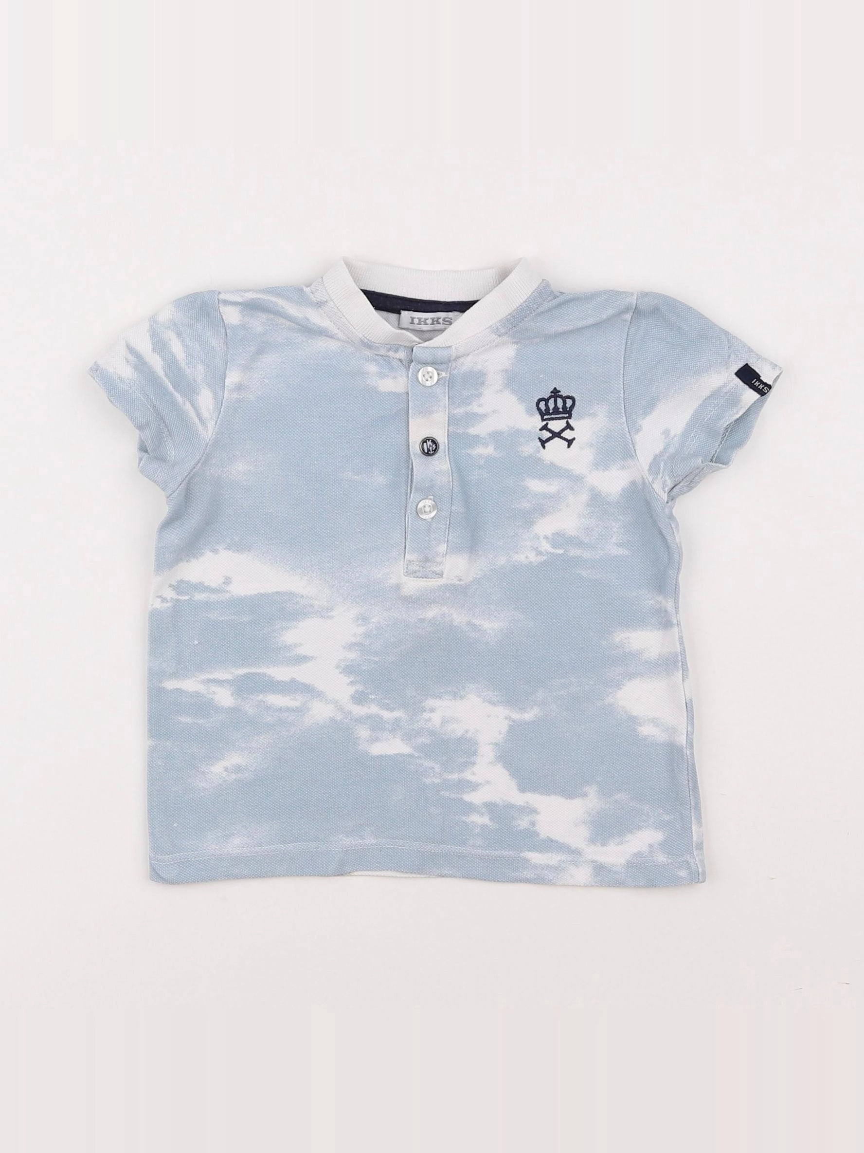 IKKS - polo bleu - 12 mois