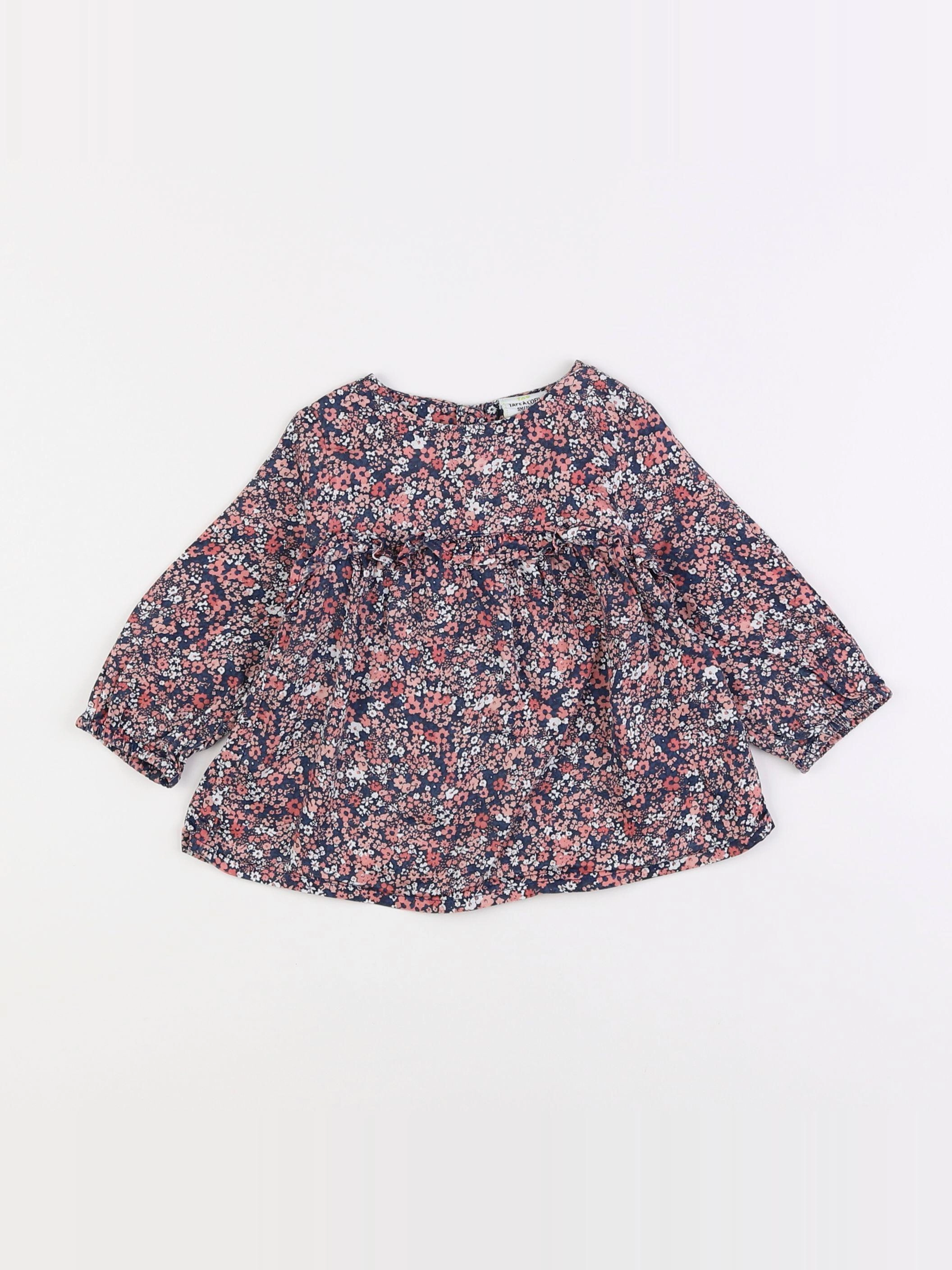 Tape à l'oeil - blouse bleu, rose - 9 mois
