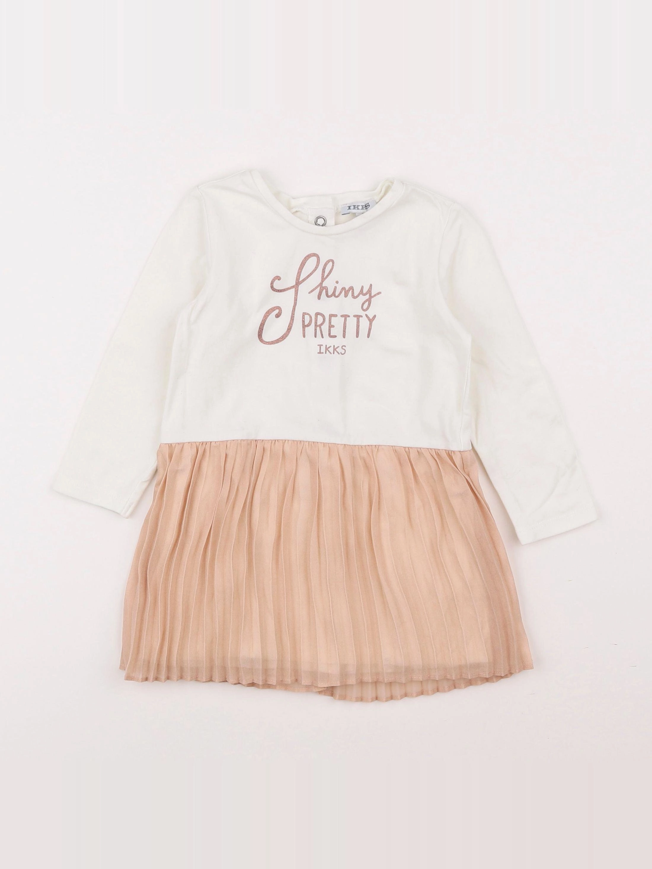 IKKS - robe beige, rose - 18 mois