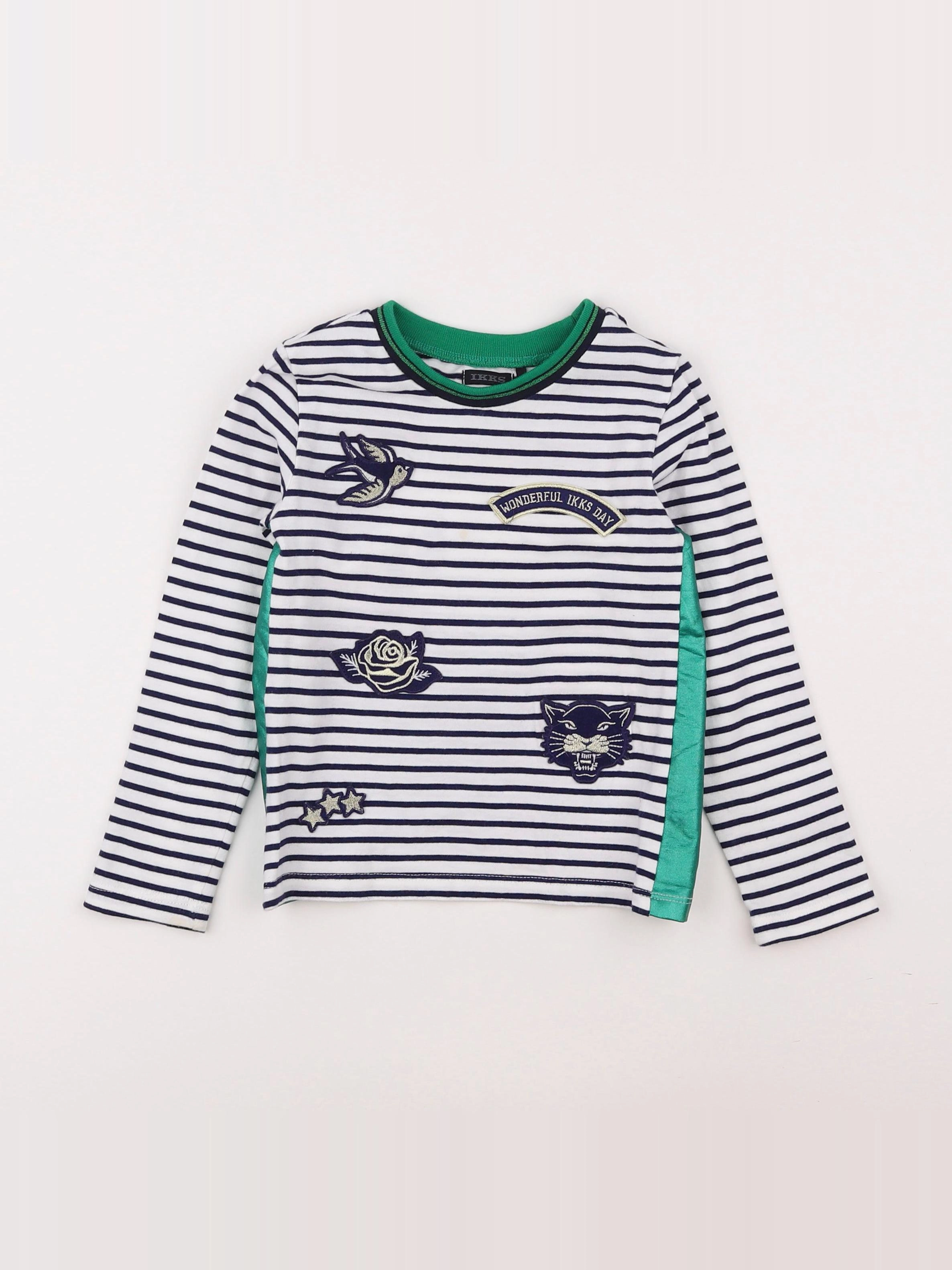 IKKS - tee-shirt blanc, bleu - 4 ans