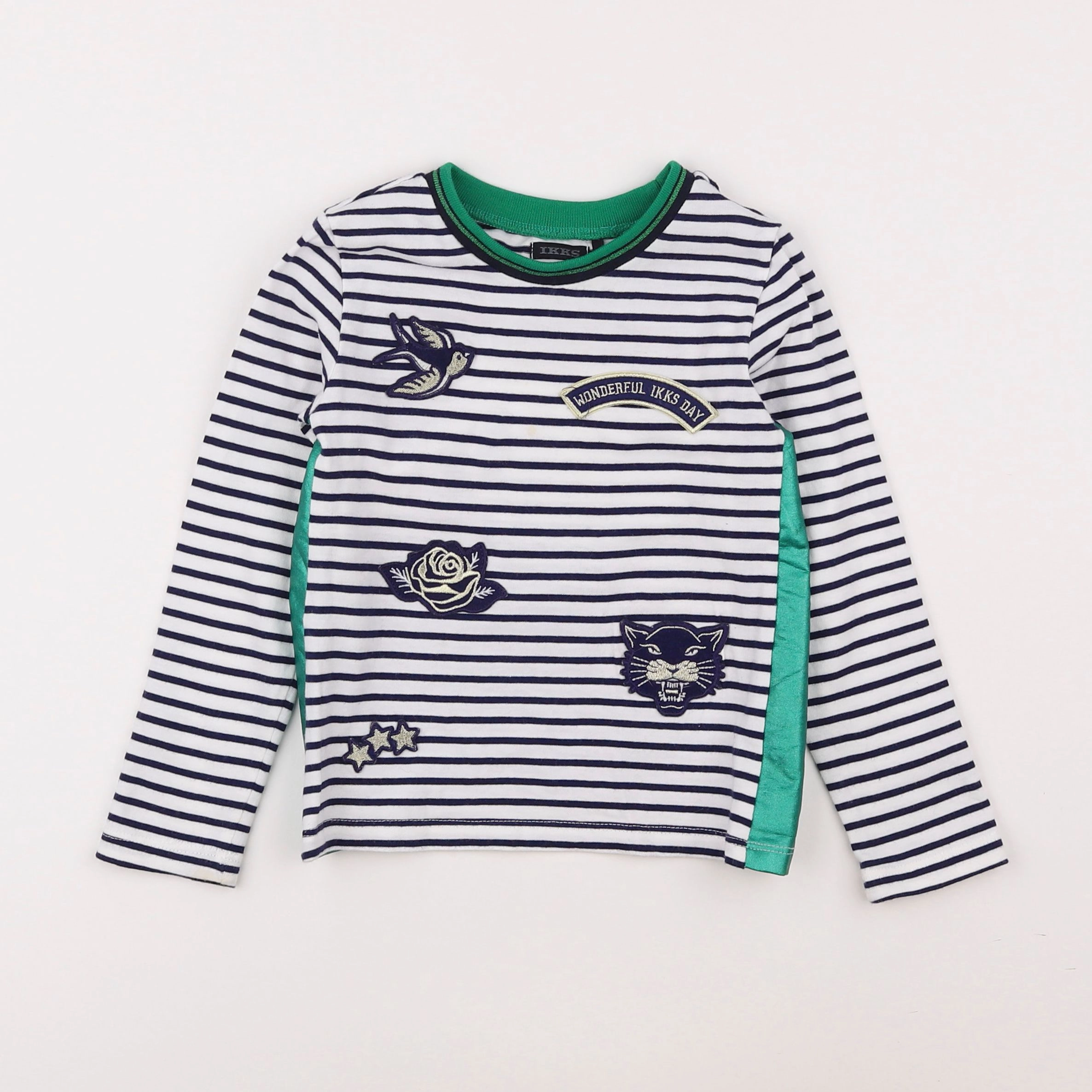 IKKS - tee-shirt blanc, bleu - 4 ans