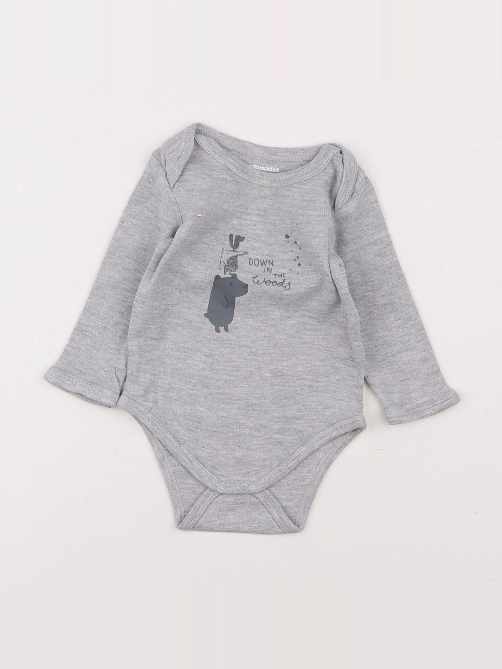 Vertbaudet - body gris - 6 mois