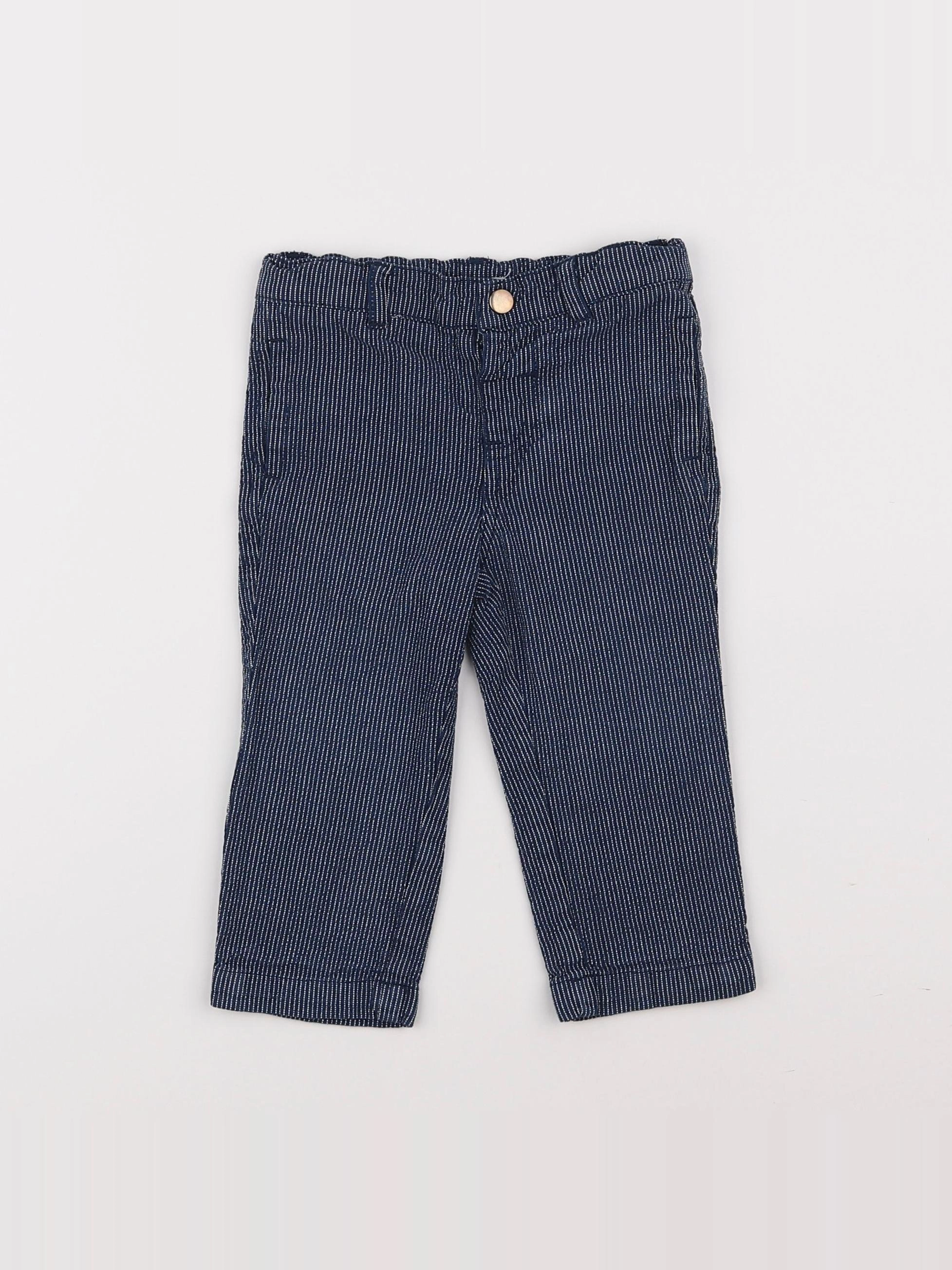 Boutchou - pantalon bleu - 9 mois