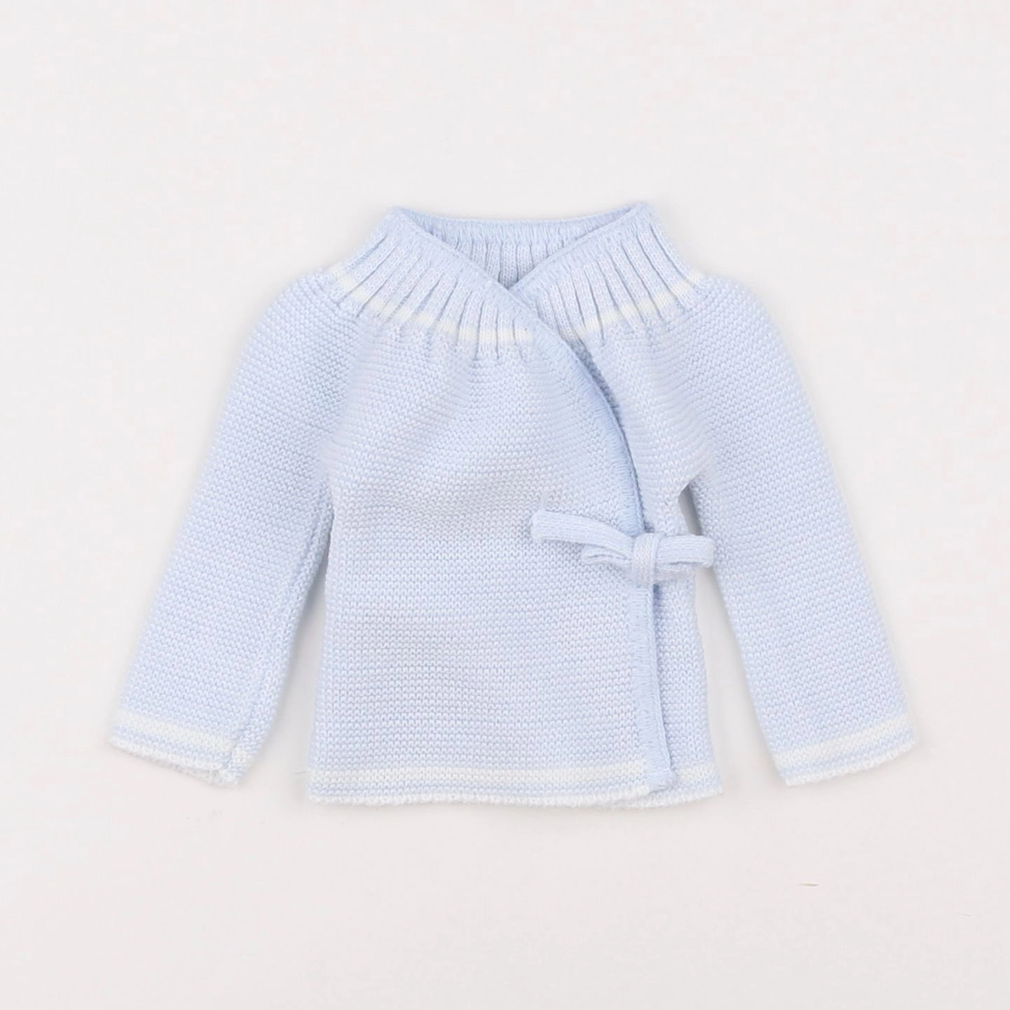 La manufacture de layette - pull bleu - 0/1 mois